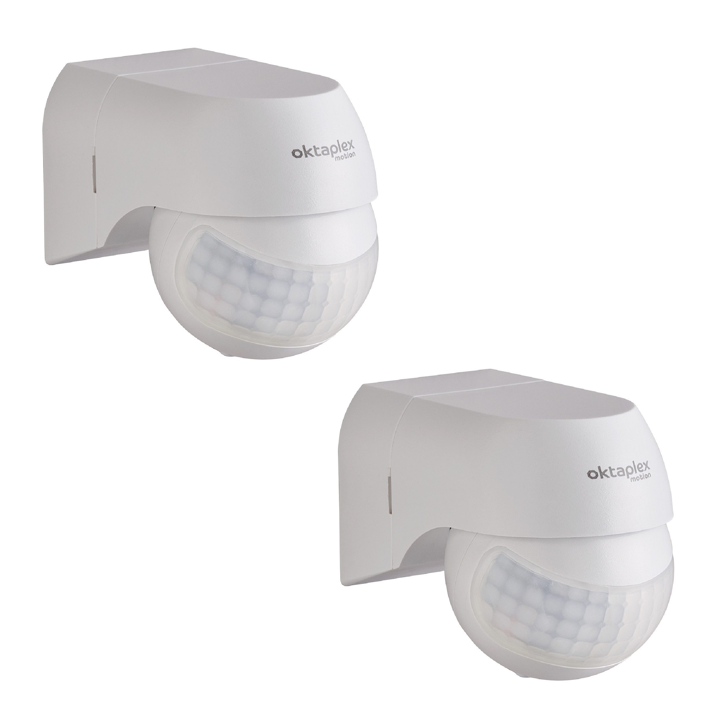 Oktaplex motion Bewegungsmelder Ana Bewegungsmelder IP44 weiß, (2-St), Infrarotsensor Aufputz schwenkbar 180° / 12m Reichweite weiss