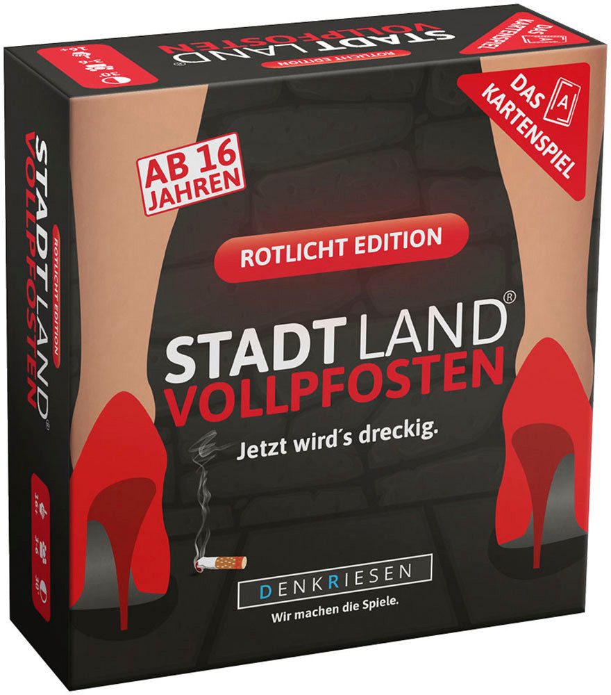 Denkriesen Spiel Stadt Land Vollpfosten, Rotlicht Edition, Familienspiel, Made in Germany