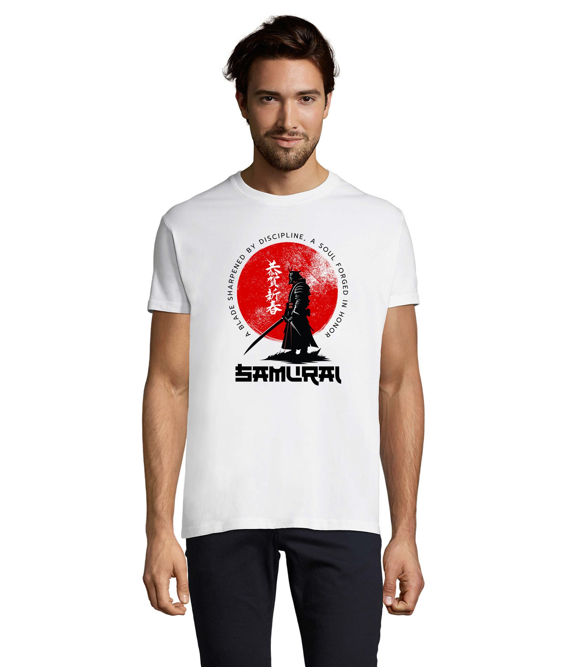 T-Shirt Samurai Herren Shirt Dein Weg des Kriegers Motiv Bequem