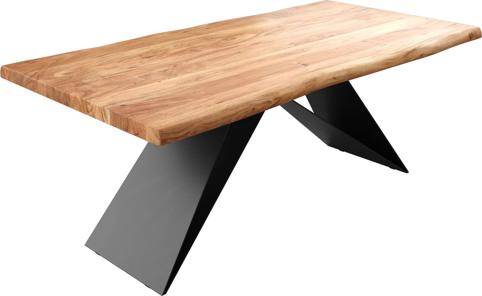 DELIFE Esstisch Edge, Akazie Natur 200x100 günstig online kaufen