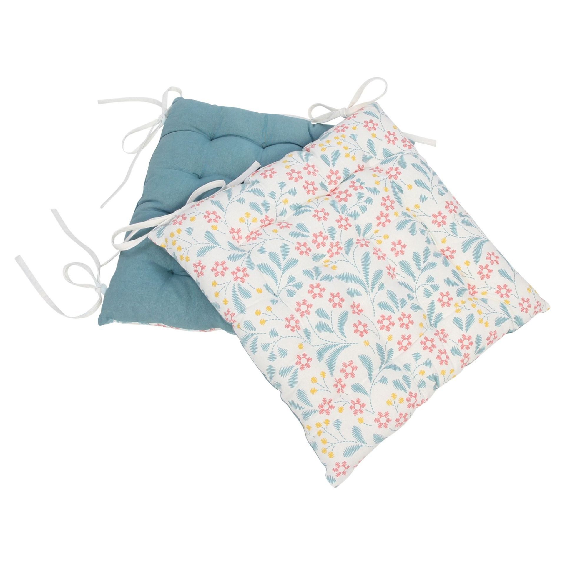 Home-trends24.de Sitzkissen Blumen Sitzkissen Stuhlkissen Deko Kissen Garten Terrasse 40 x 40 cm