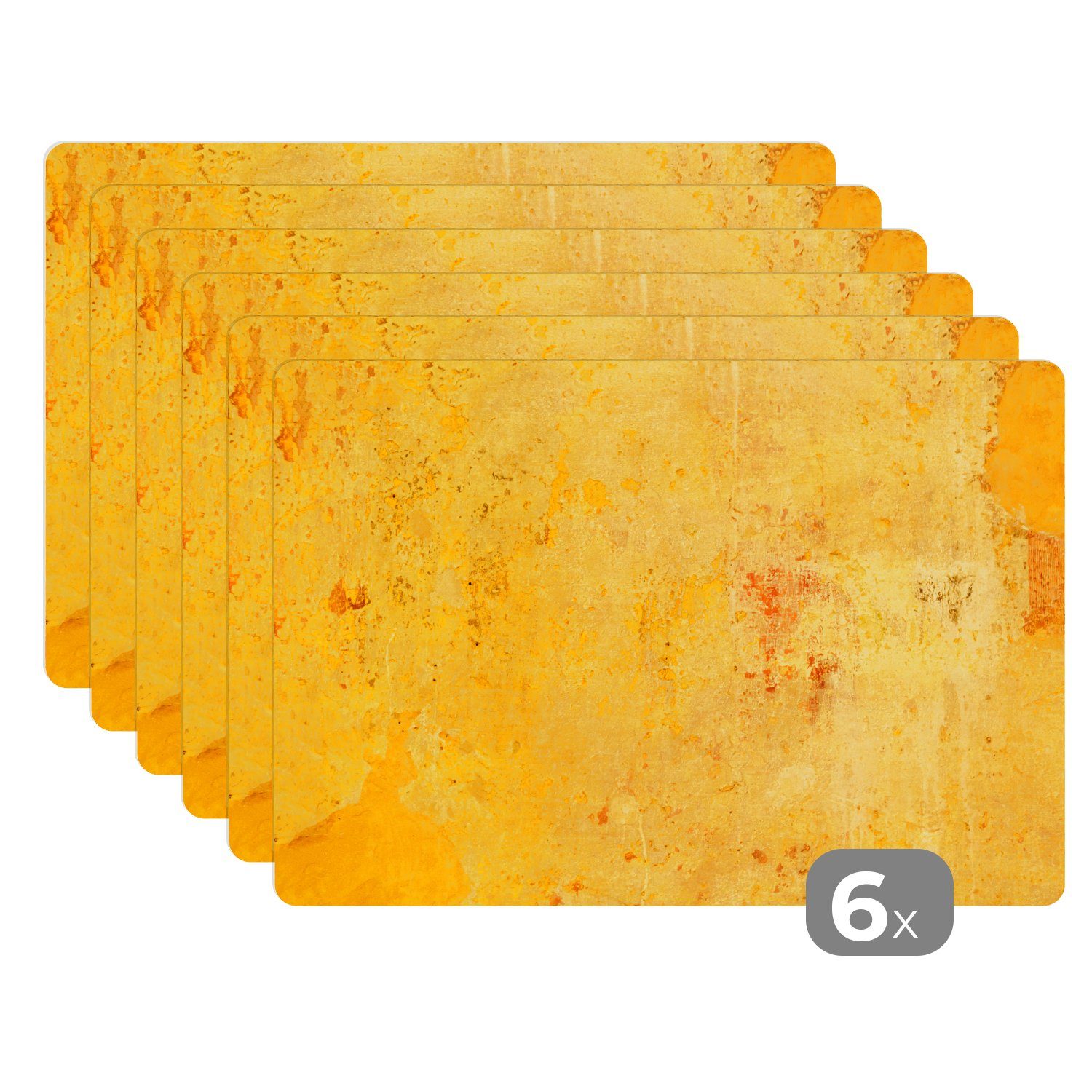 MuchoWow Platzset Wand - Gelb - Stein, (6-St), Platzsets, Tischset, Abwasch günstig online kaufen