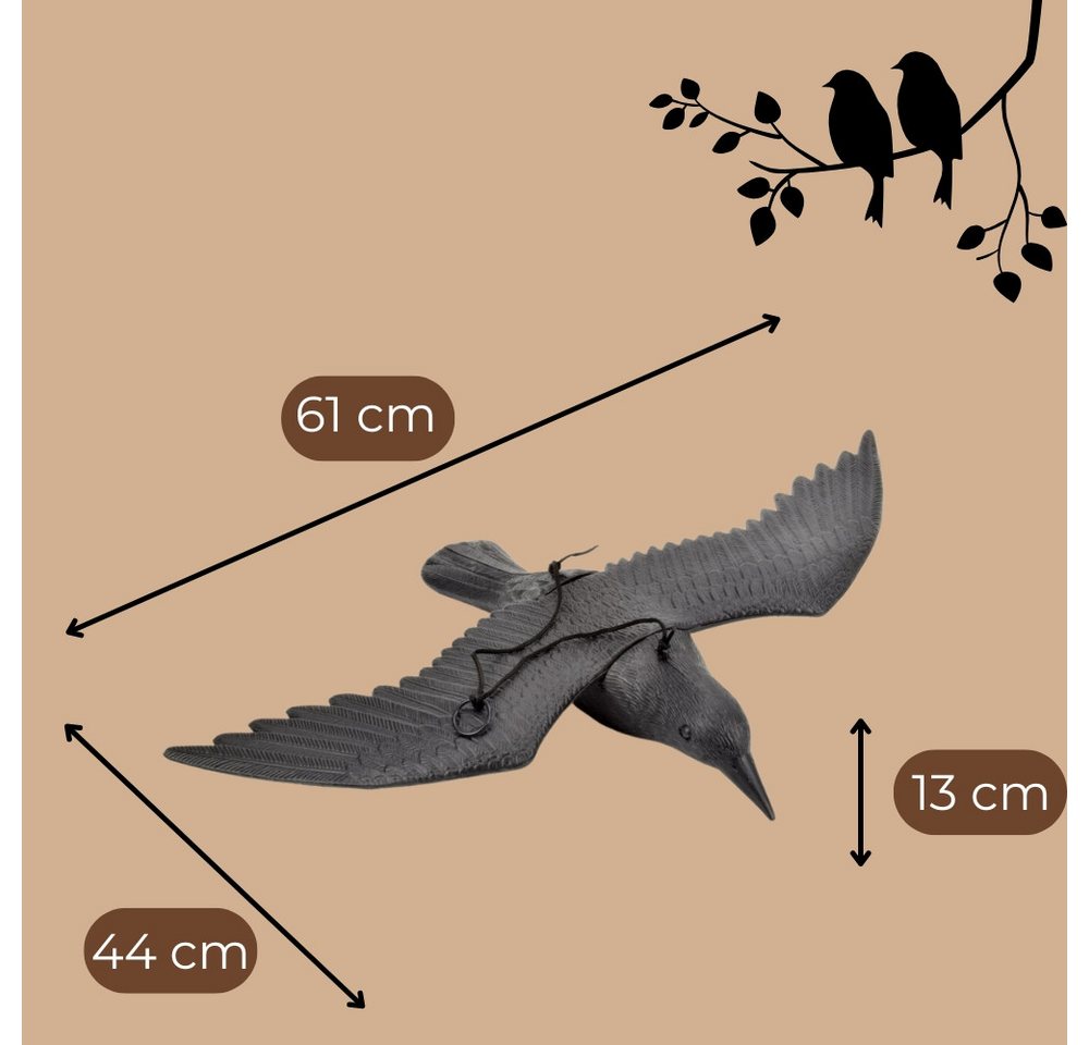 Thumbnail - GarPet Vogel-Schreck 2x Taubenabwehr Vogelabwehr Krähe Raben Attrappe Tauben Vogel Schreck