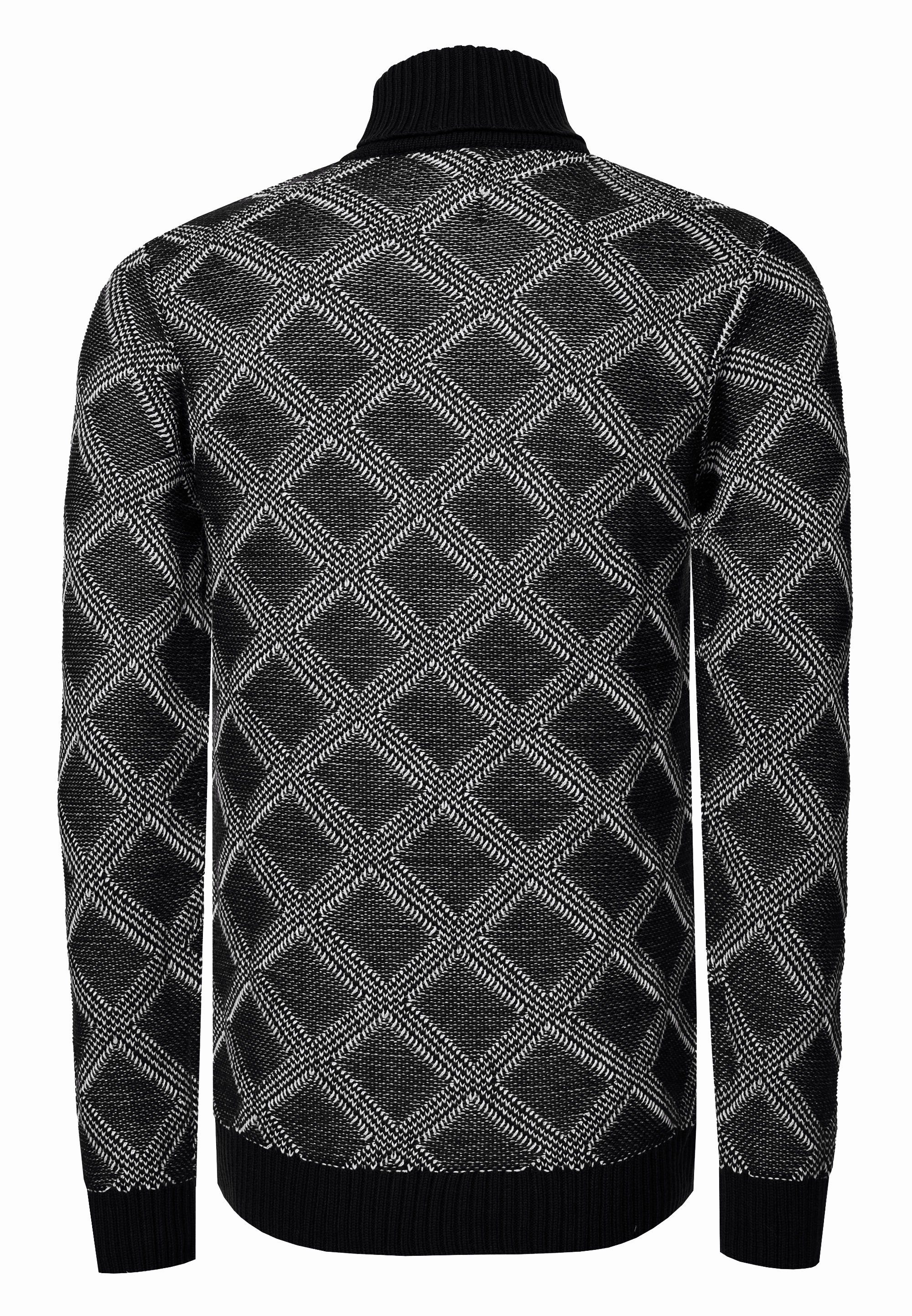 Rusty Neal Rollkragenpullover mit stylischem Karo-Muster