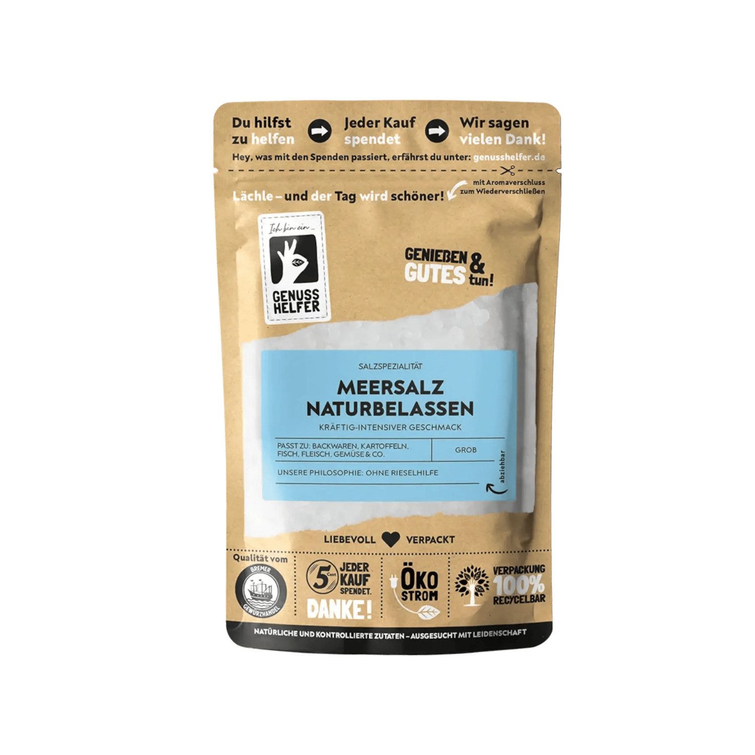 Bremer Gewürzhandel Gewürz Meersalz naturbelassen, grob, 250 g