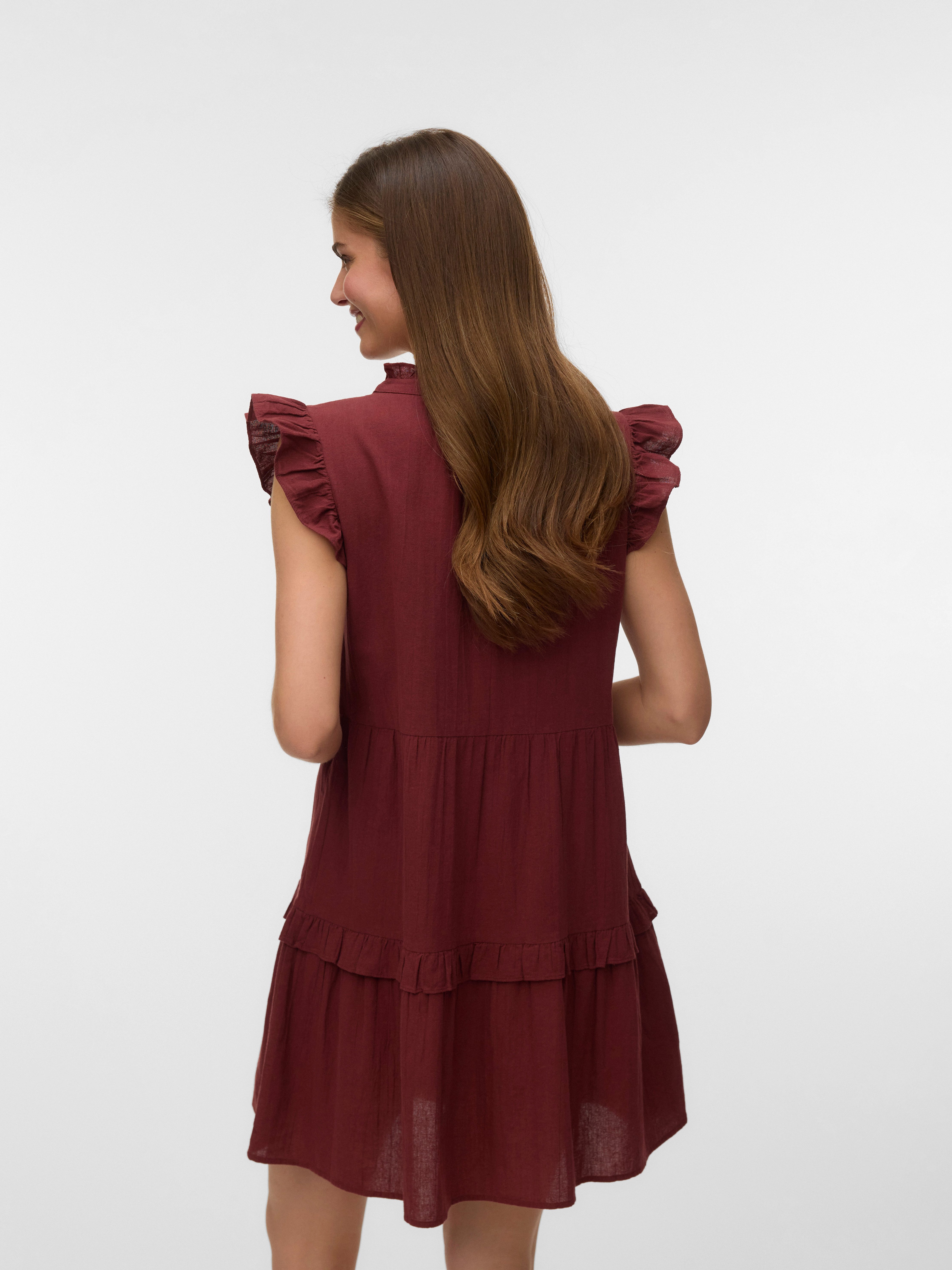 Vero Moda Tunikakleid VMDICTHE EMB SHORT DRESS WVN GA Baumwolle, regular fit