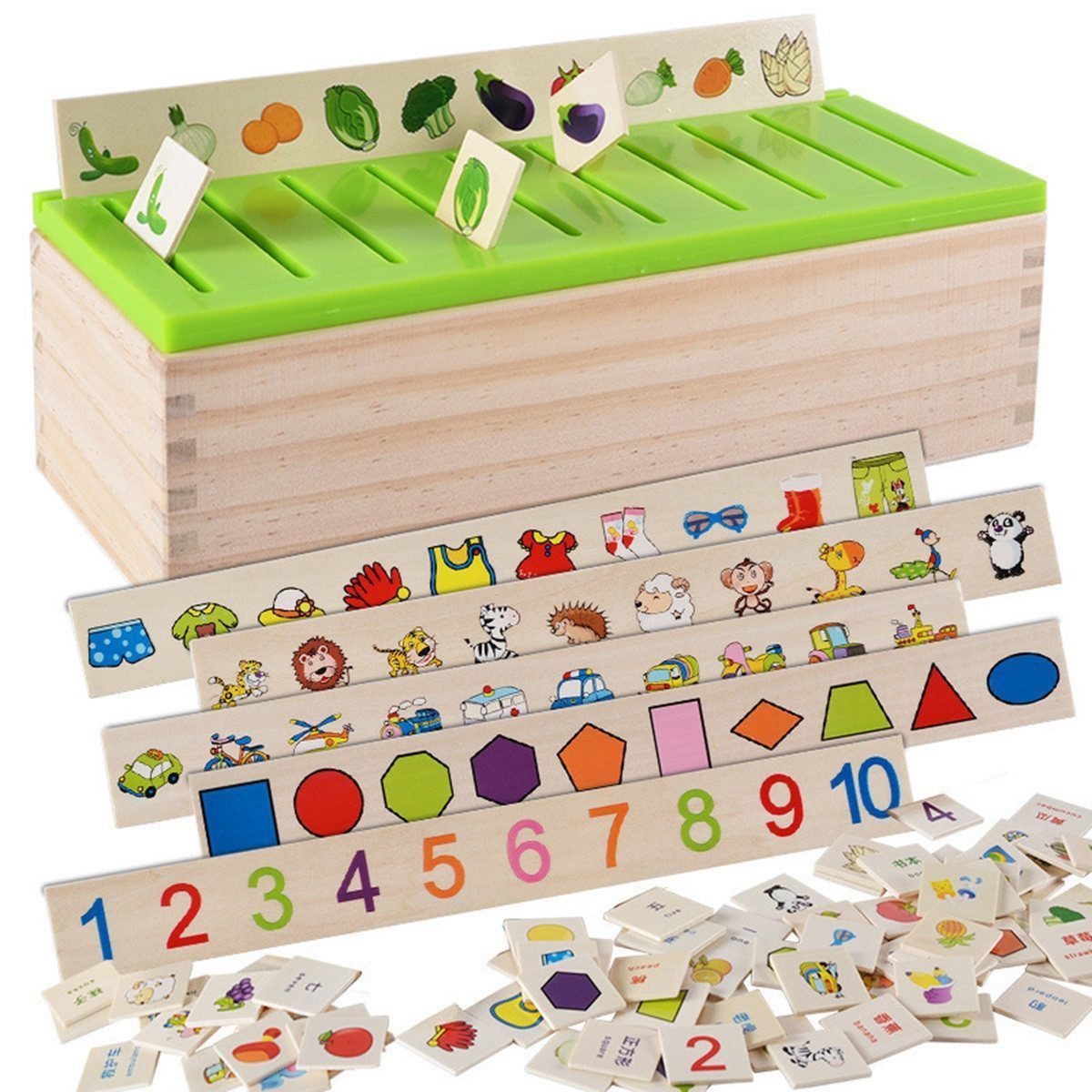 Welikera Lernspielzeug Montessori Holz Steckspiel, Sortierspiel, Kinder Spi günstig online kaufen