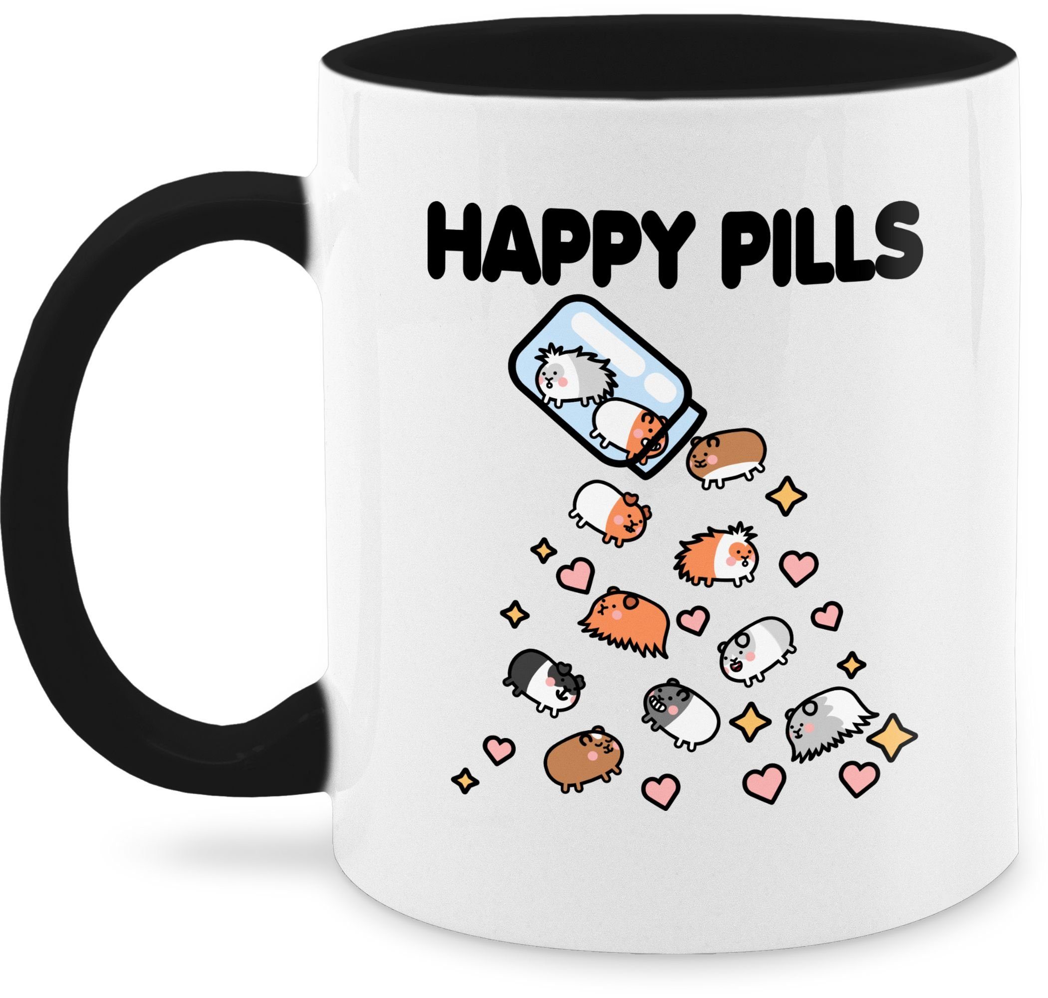 Pills Schwarz Mrerschwein, Statement Meerschweinchen Shirtracer 2 Happy Keramik, Tasse -