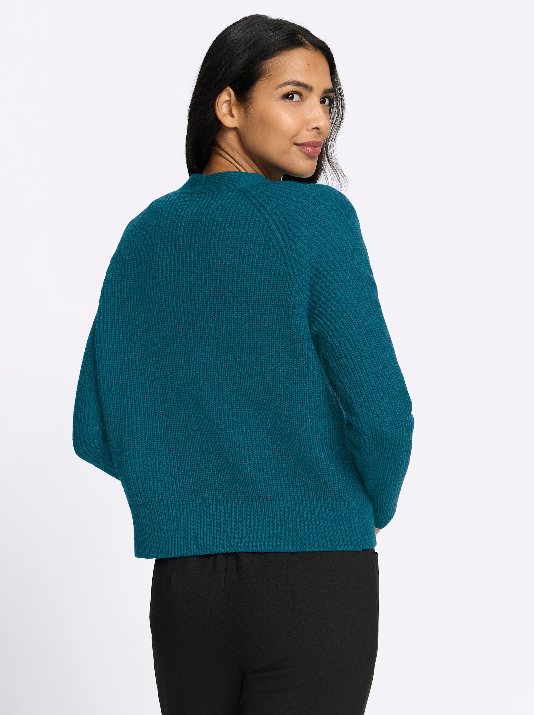 Sieh an! Strickjacke Strickjacke Langarm Rippoptik günstig online kaufen