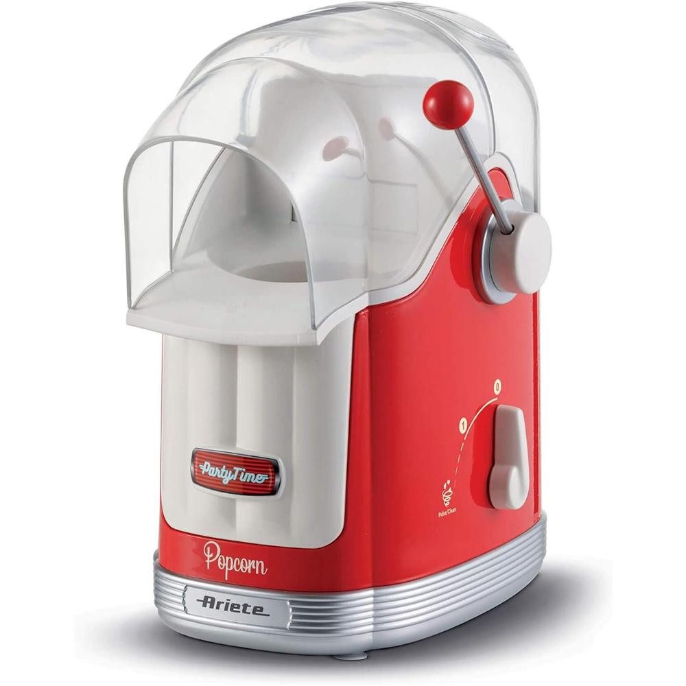 Ariete Popcornmaschine Party Time Popcorn Maker mit Heißluft-Technologie, Heißluftsystem, 3-Min.-Zubereitung, Pulse-Clean, 600-g-Behälter