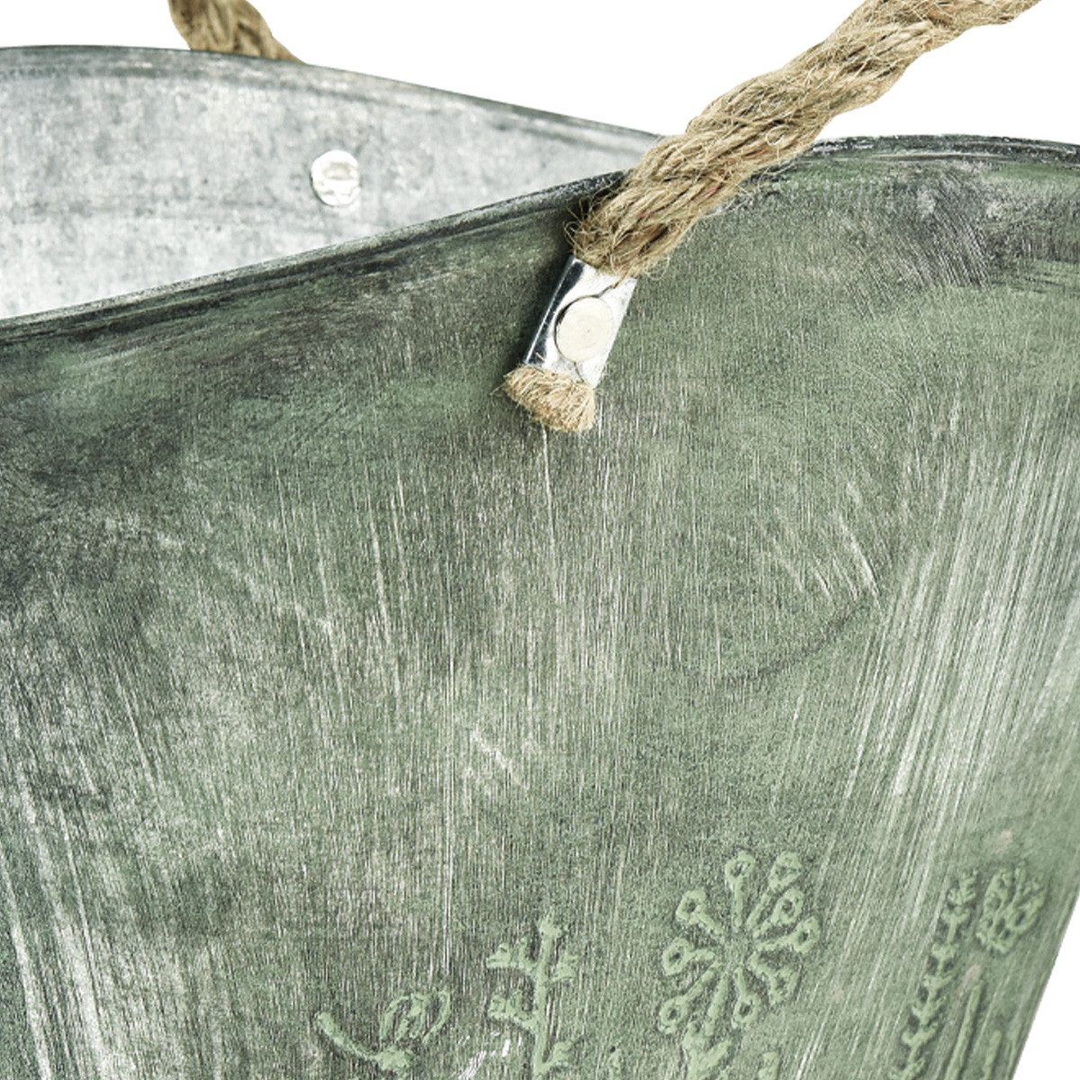 Viana Übertopf Blumentopf Metall Handtasche Jutegriffe günstig online kaufen