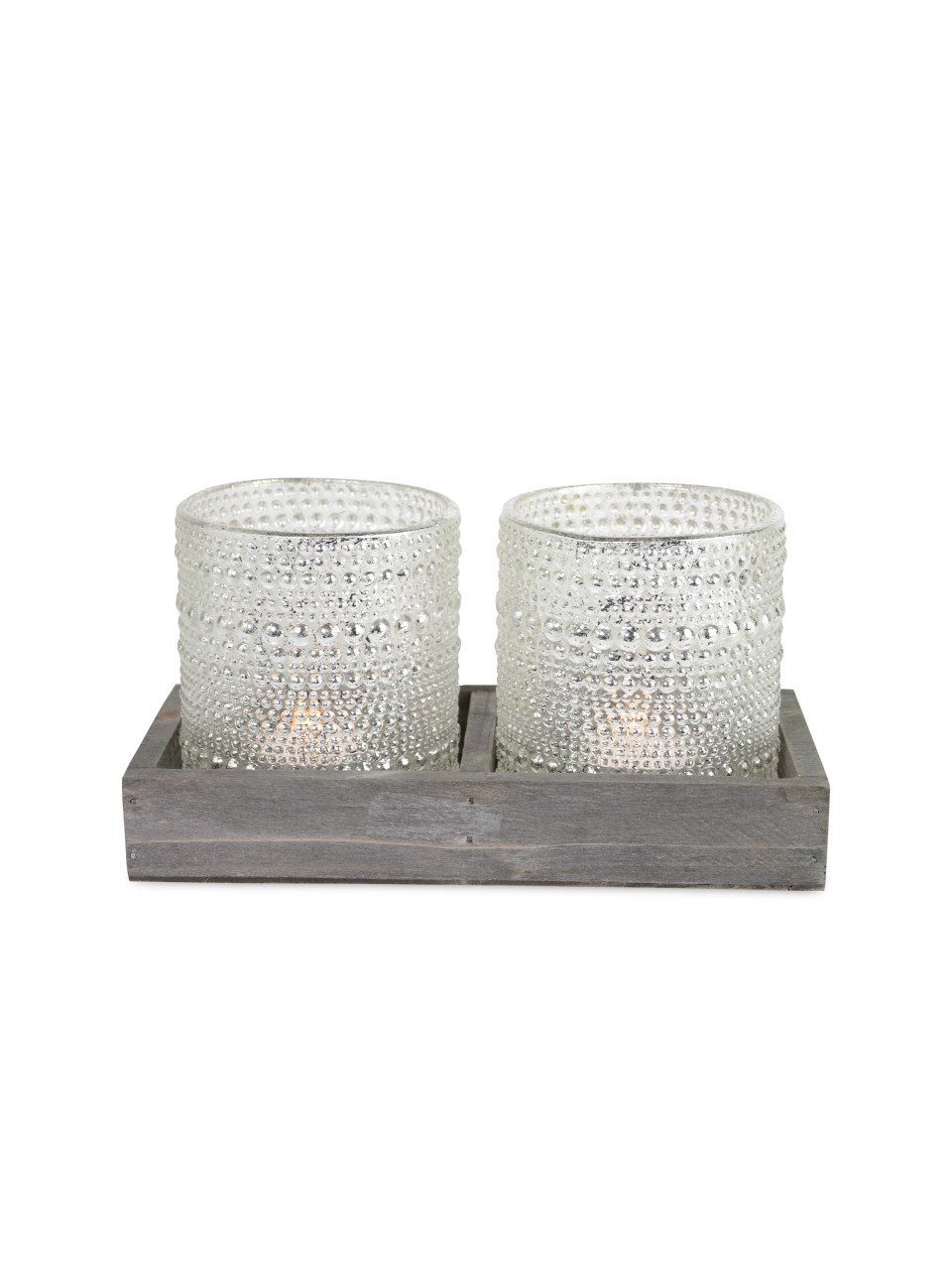 RIFFELMACHER & WEINBERGER Dekofigur Riffelmacher Kerzenleuchter mit Holzbox silber