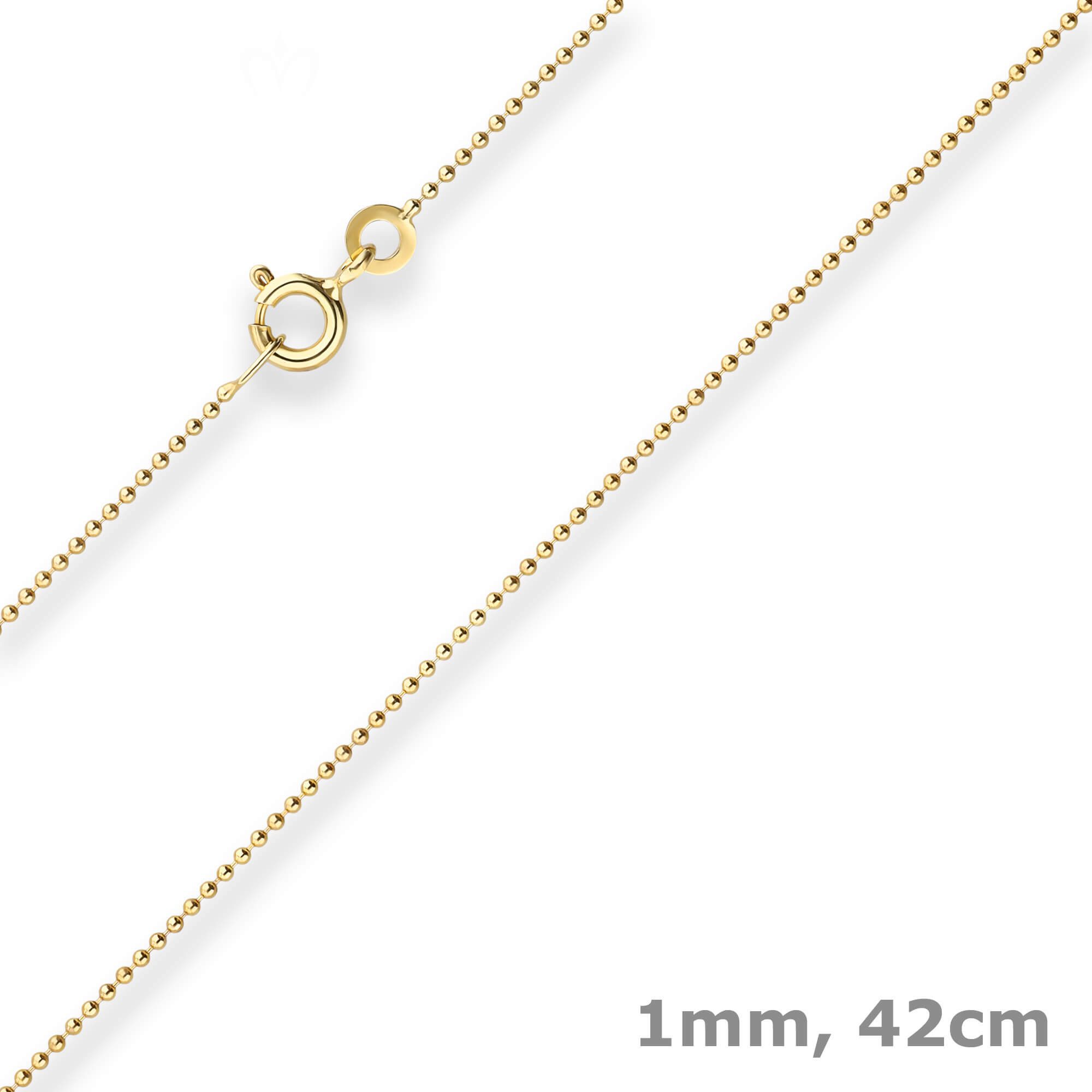 Schmuck Krone Goldkette 1mm Kugelkette aus günstig online kaufen