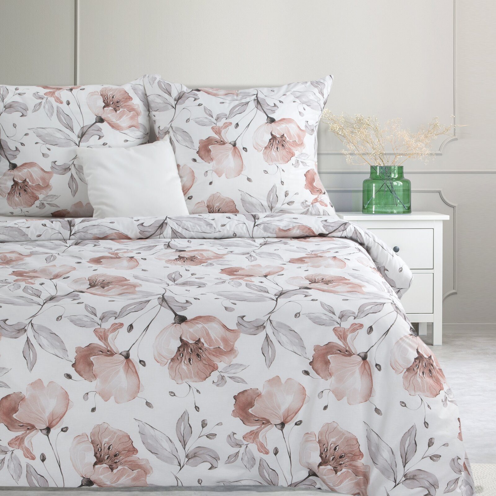 Eurofirany Bettwäsche Blumenmuster Frühling Sommer Rosa günstig online kaufen