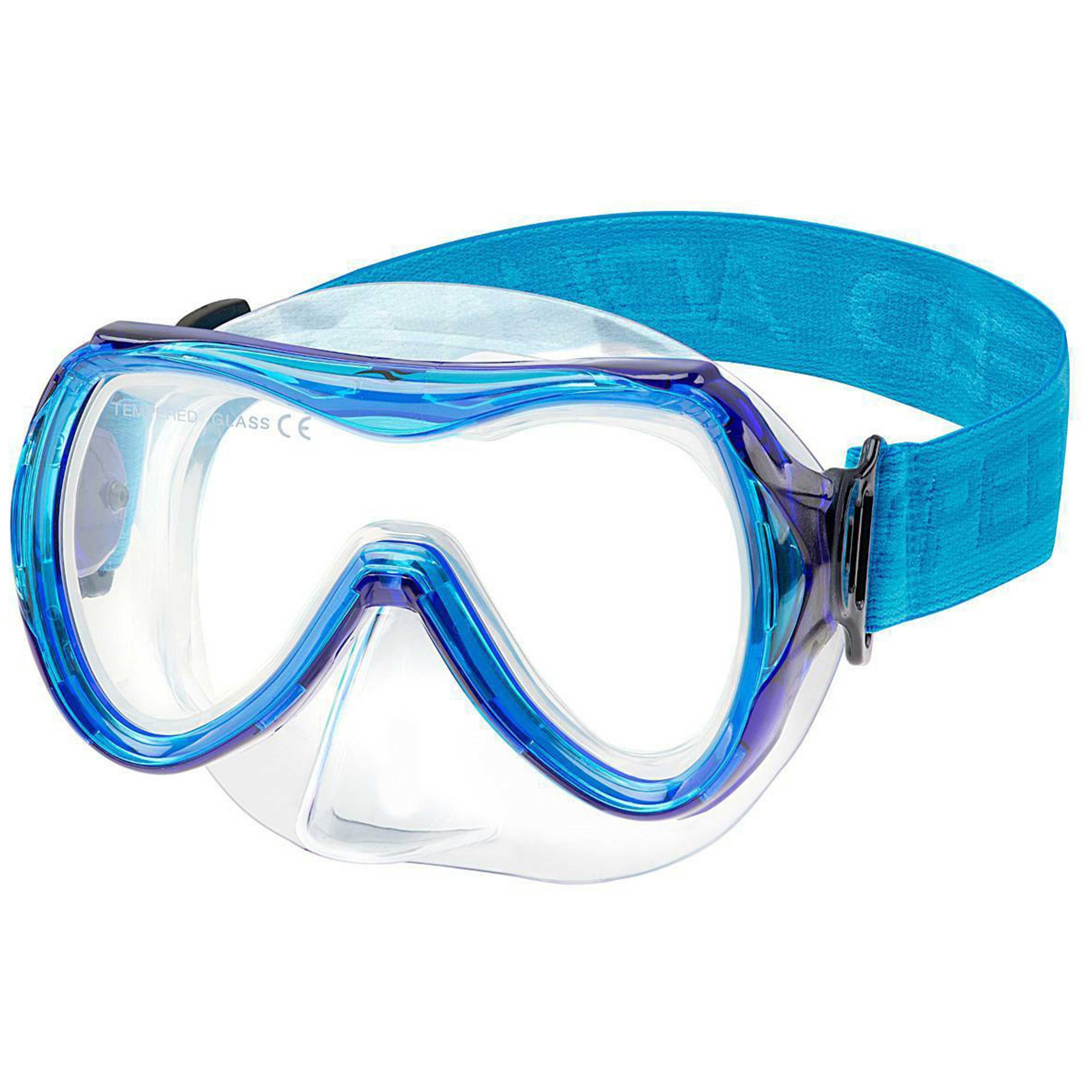 Aqua Speed Schnorchel ALIZE FS Tauchmaske für Kinder Kindertauchmaske Stoffband (Sicher, Bequem und Perfekt für Kleine Unterwasser-Abenteurer), Taucherbrille Kind Stoff-Kopfband Einzellinse