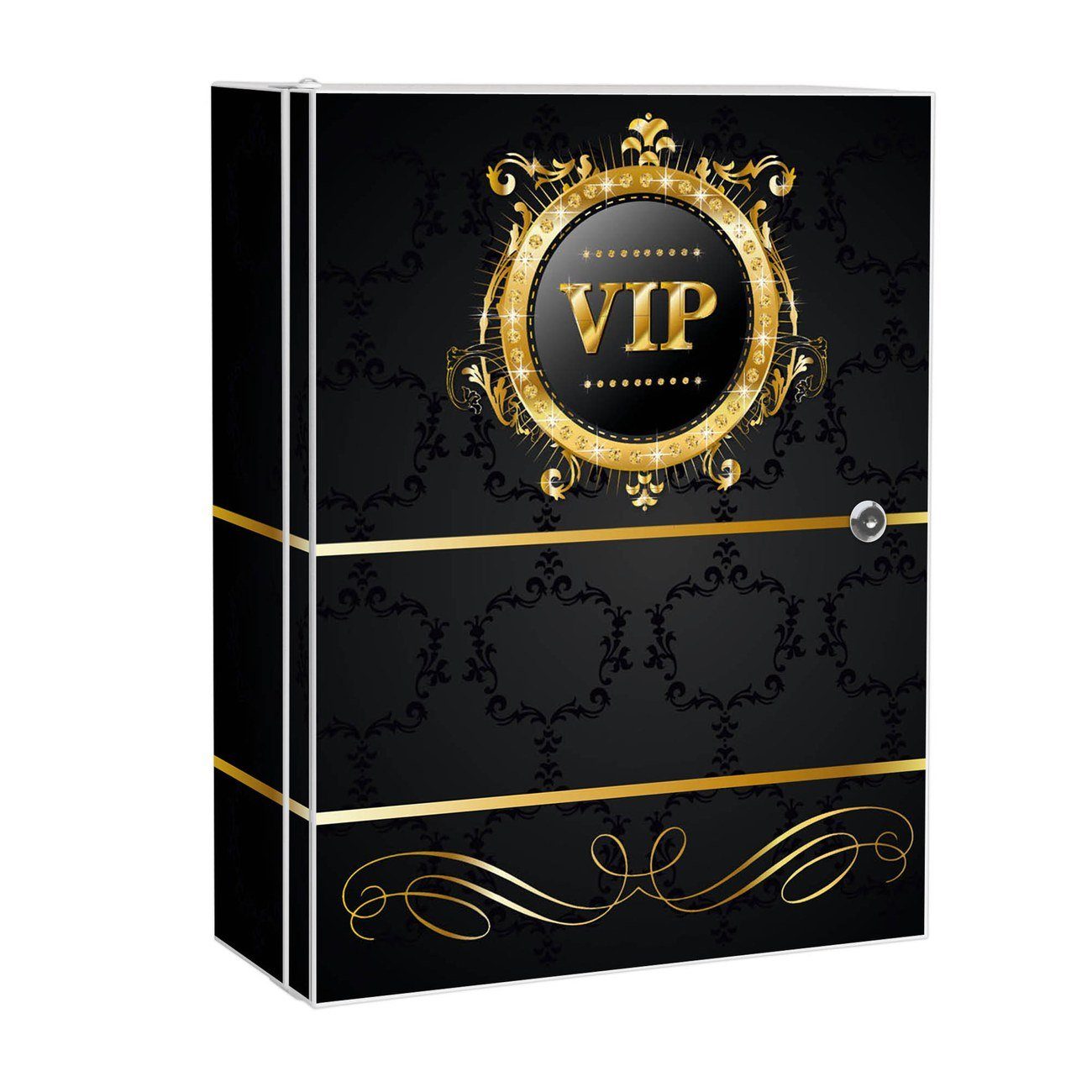 banjado Medizinschrank Stahl VIP (abschließbar, 3 große und 2 kleine Fächer) 35 x 46 x 15cm