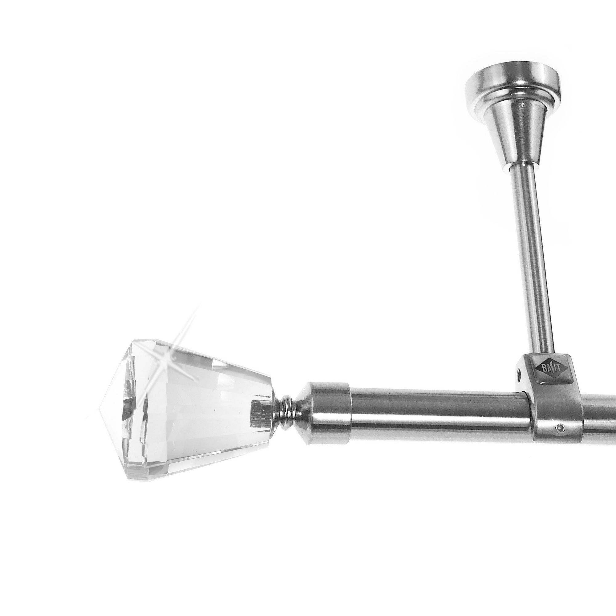 BASIT Gardinenstange Edelstahloptik 20mm mit Deckenträgern günstig online kaufen