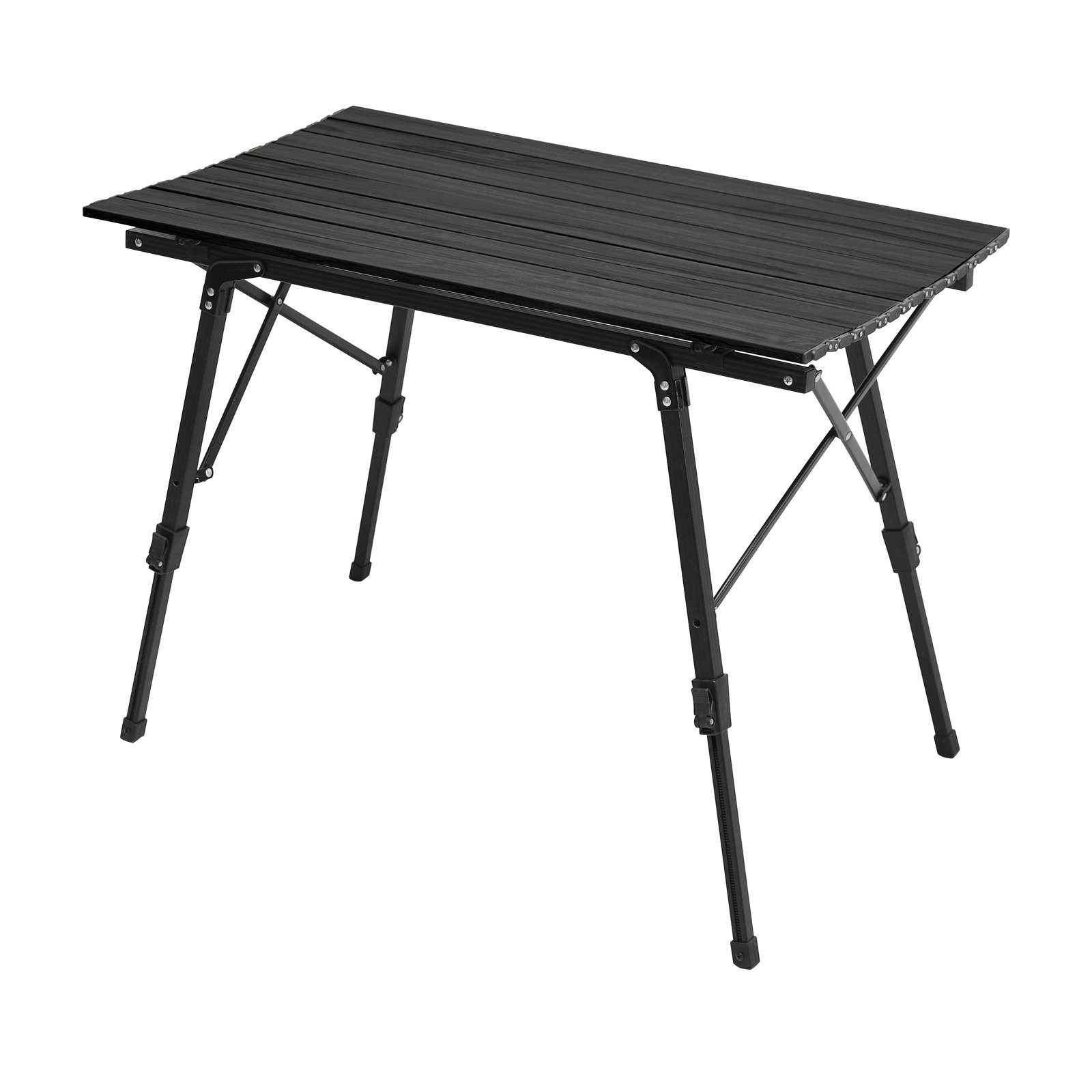 JAWINIO Campingtisch, Gartentisch, Klapptisch, höhenverstellbar, Aluminium, Schwarz