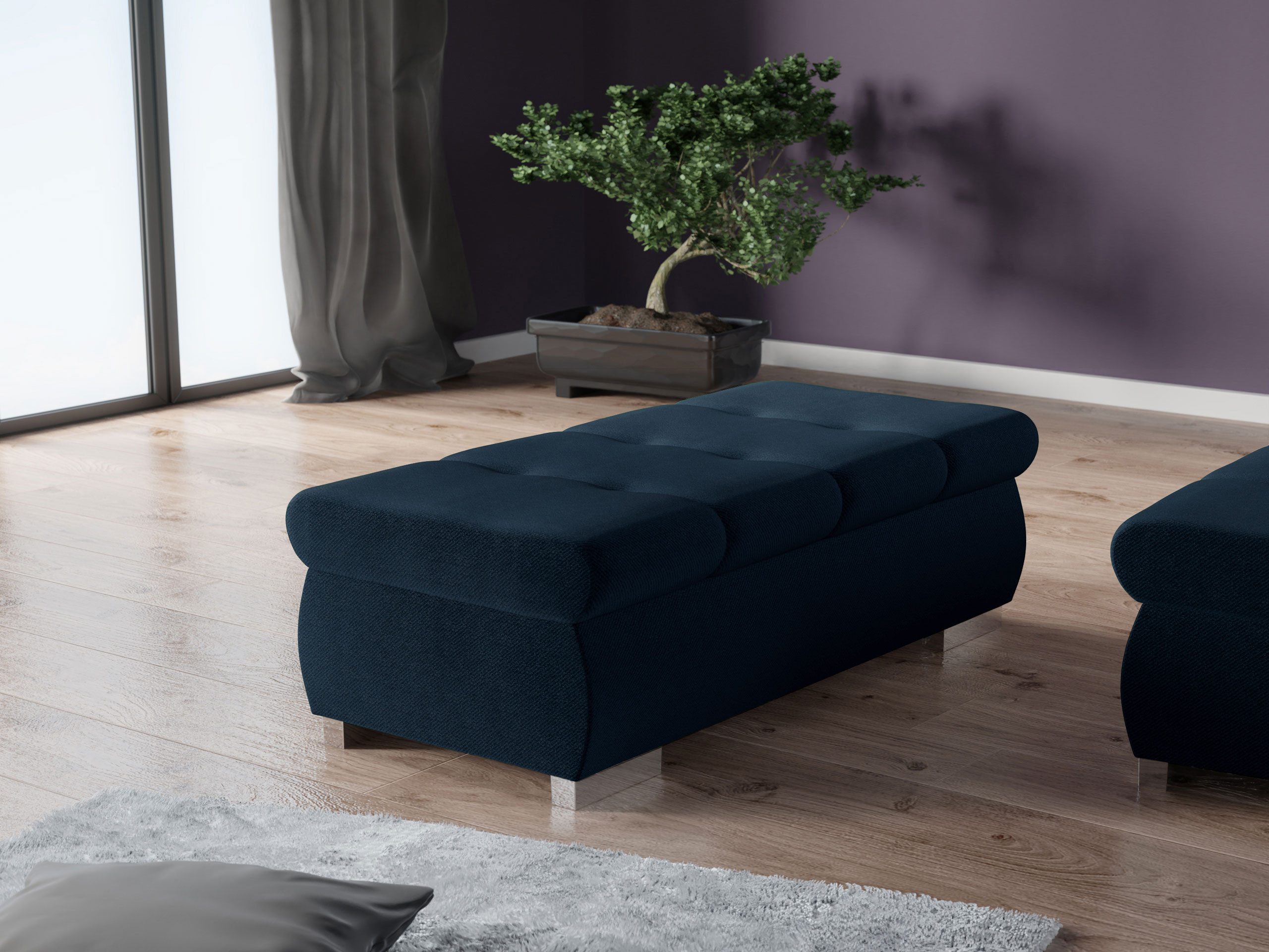 MIRJAN24 Polsterhocker Orkan Groß, Holzkonstruktion, 120x60x39 günstig online kaufen