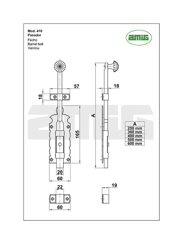 Amig Türriegel Aus Stahl - Sicherheitsriegel Für Türen Und Schränke