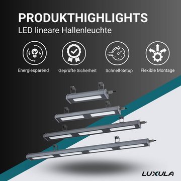 LUXULA Deckenleuchte LED Hallenleuchte Werkstattleuchte, LED fest integriert, Neutralweiß (5000K), IP65, TÜV-geprüft