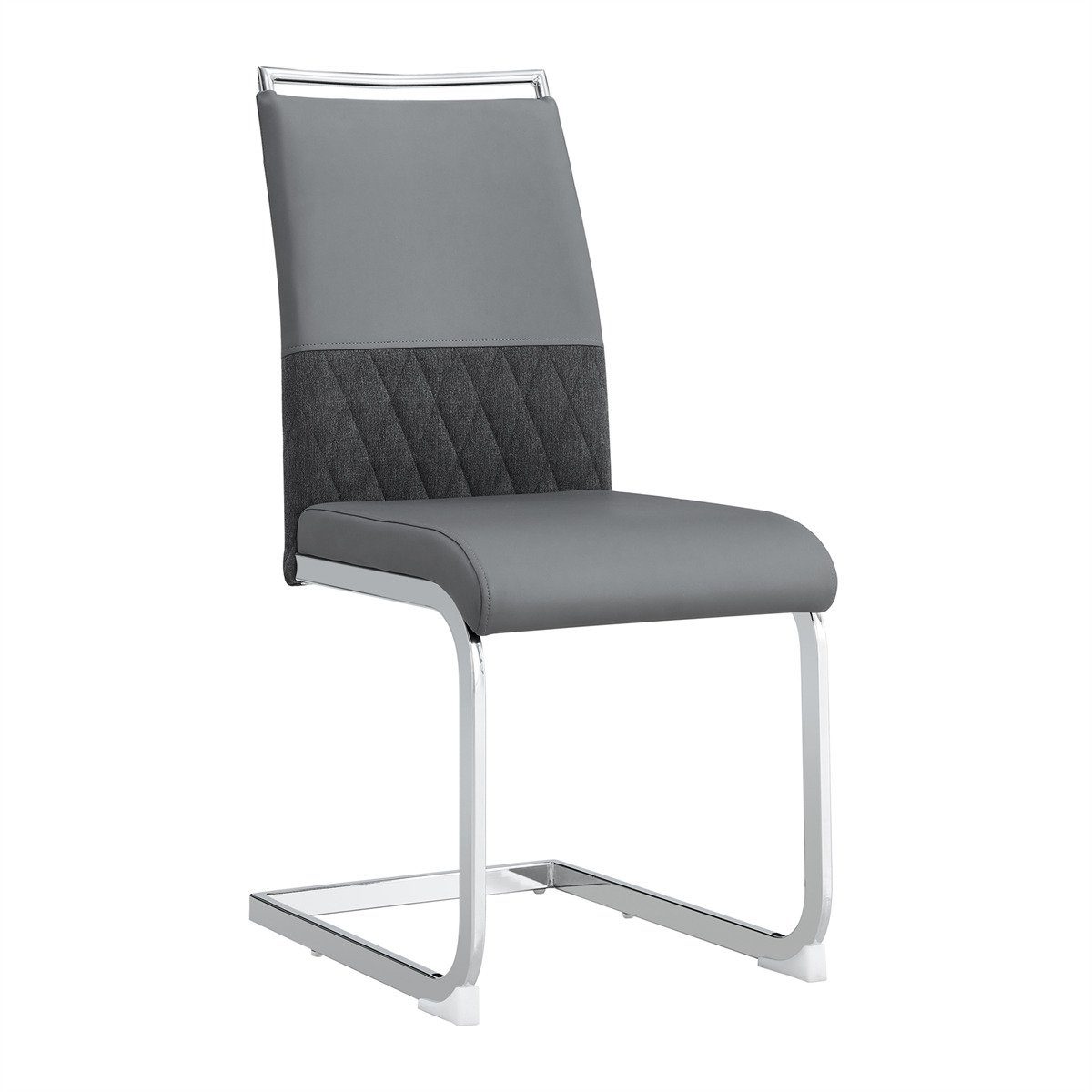 XDeer Esszimmerstuhl 2er Set Side Rücken Rücklehne PU Chair und Leinen,hoher Grau Design, aus gepolstert Esszimmerstühle,Bürostuhl,Querstreifen Rückenlehne
