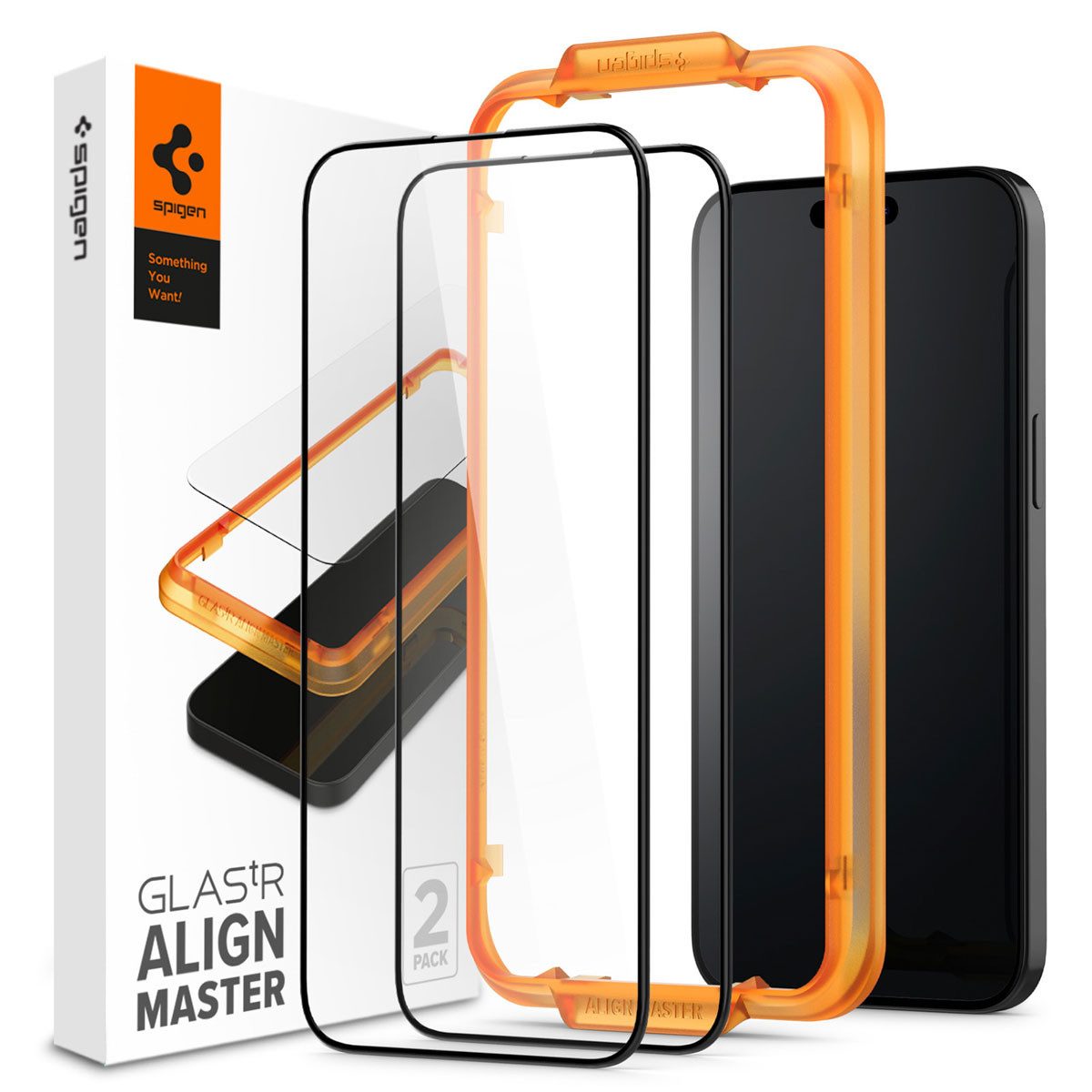 Spigen Displayschutzglas Spigen AlignMaster Full Screen Protector Apple iPhone 15, 2 Stück