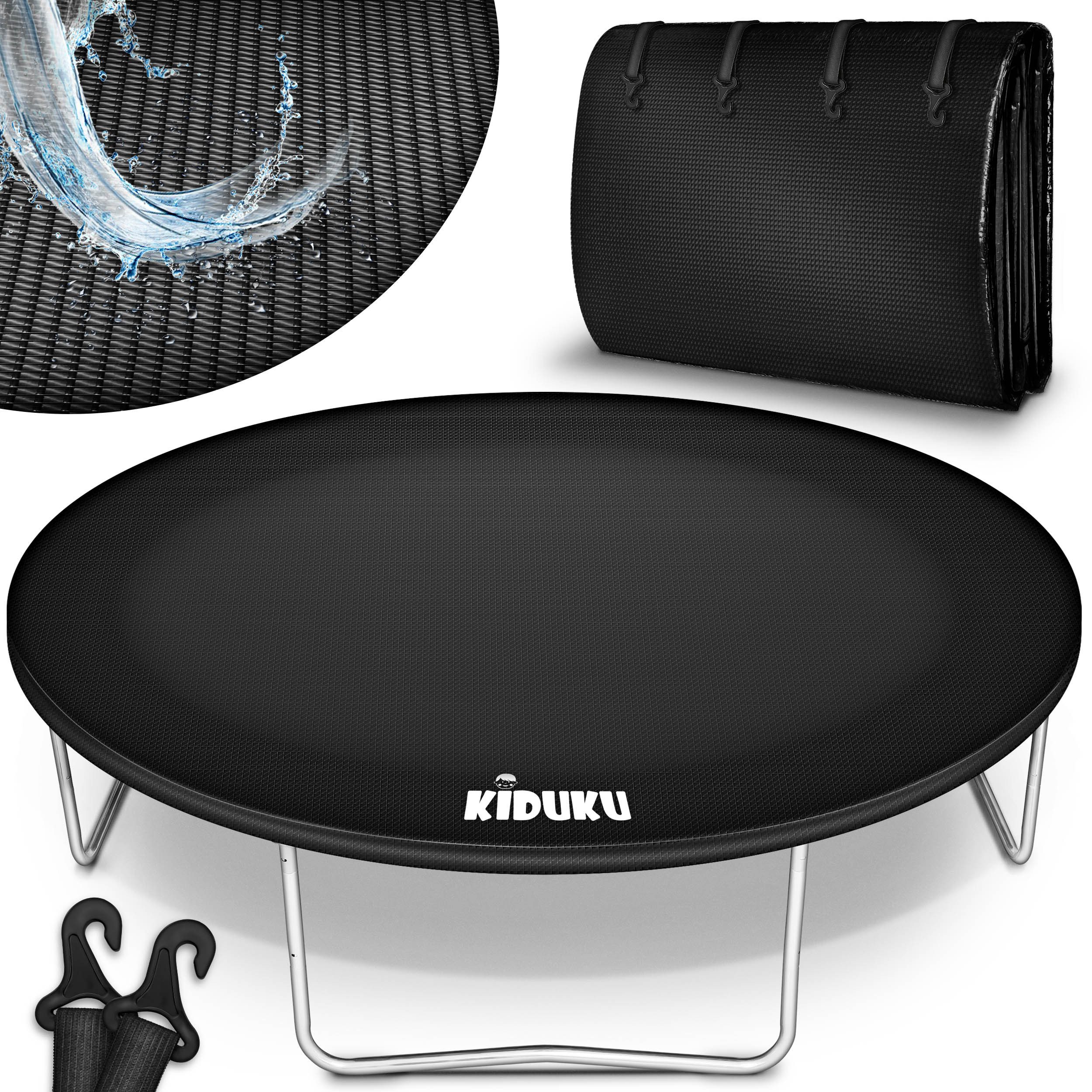 KIDUKU Trampolin-Abdeckplane Trampolin Regenabdeckung Schwarz 244 - 427 cm, Wetterschutzplane