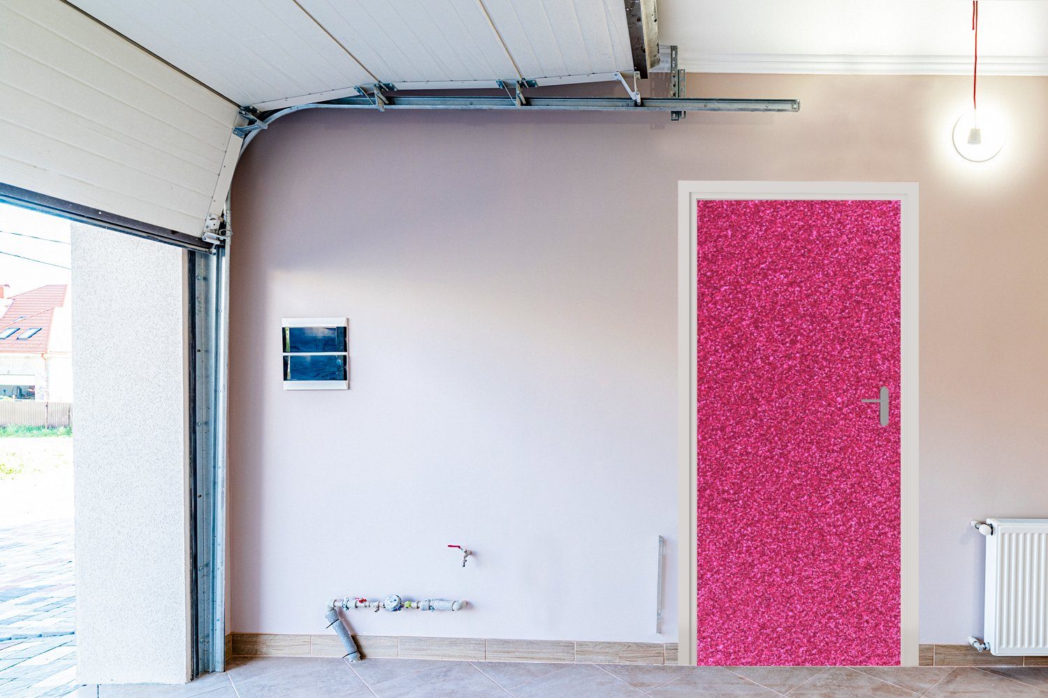 MuchoWow Türtapete Rosa Abstrakt (1 cm bedruckt, Matt, - Tür, Türaufkleber, für - Design, Fototapete St), 75x205
