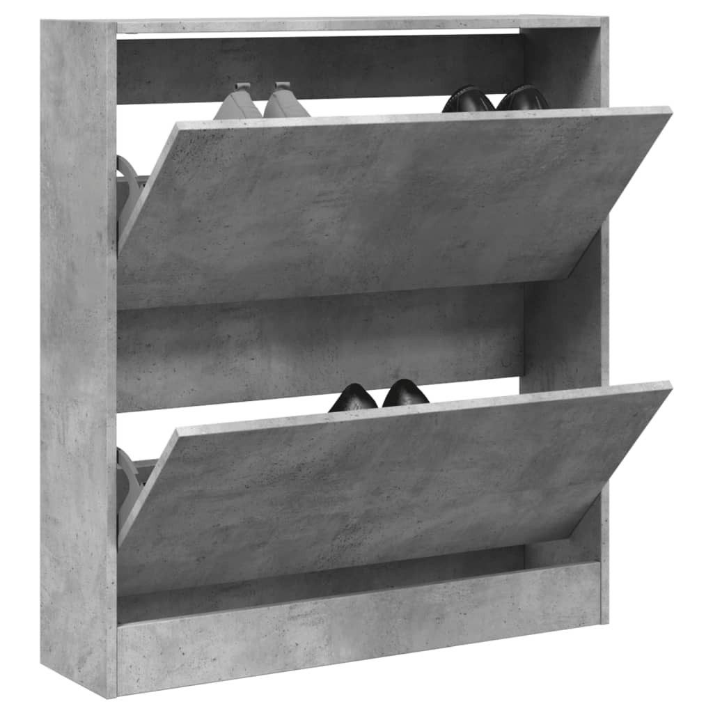 vidaXL Schuhschrank 80 x 21 x 875 cm Schuhschrank Betongrau 80x21x87,5 cm Spanplatte