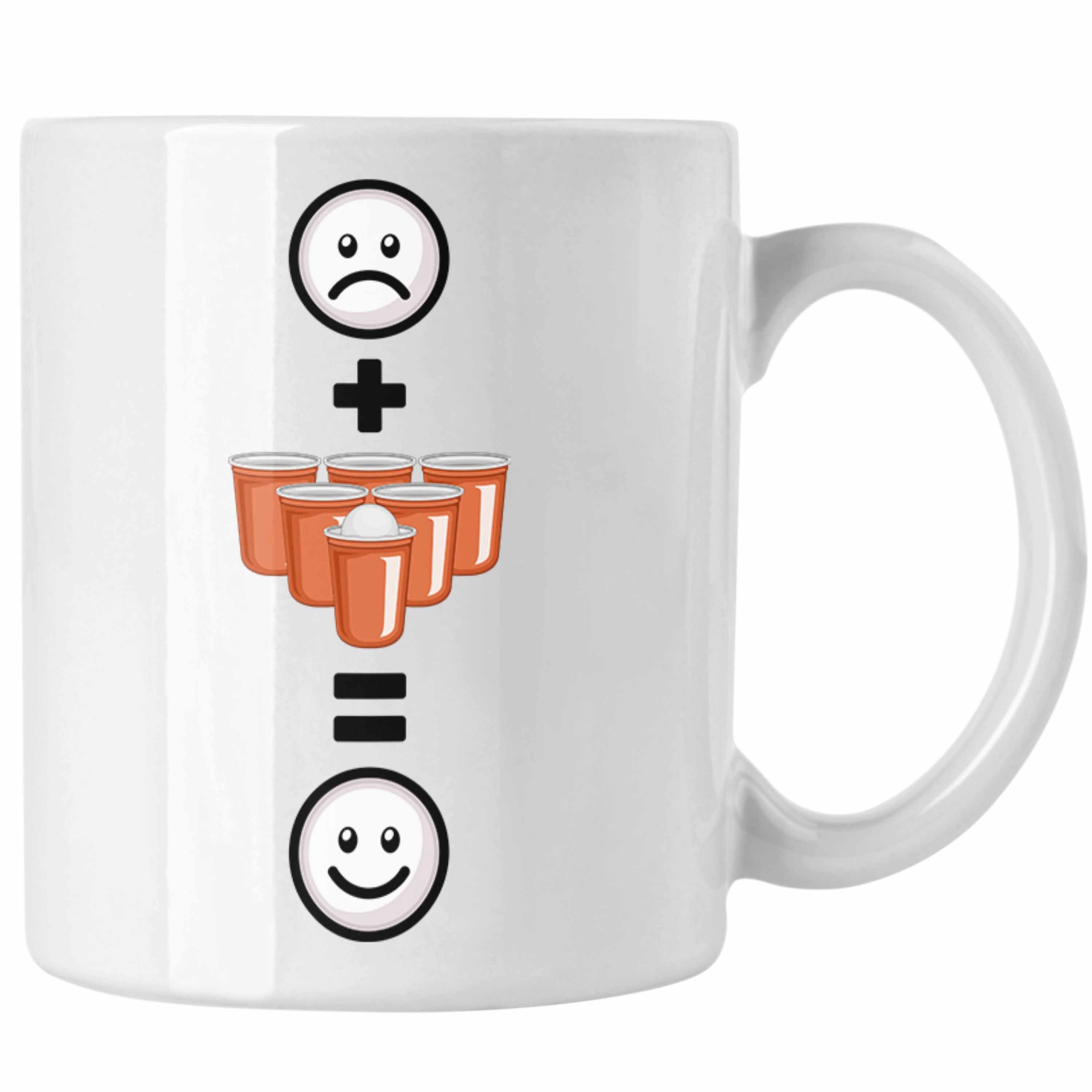 Trendation Tasse Bierpong Pong für Tasse Lustige Bier Profi Weiss Geschenk Geschenkidee :(