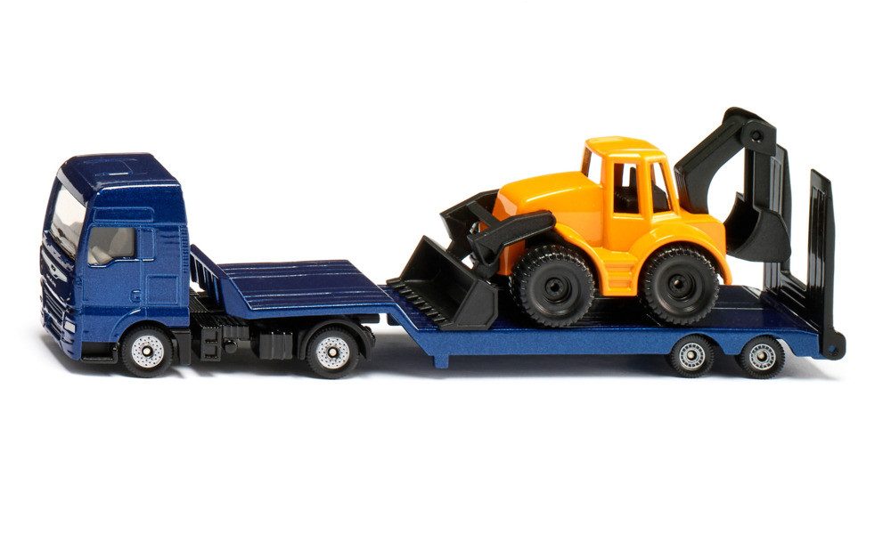SIEPER Modellauto siku MAN Lkw 1:87 mit Baggerlader und Anhängerkupplung