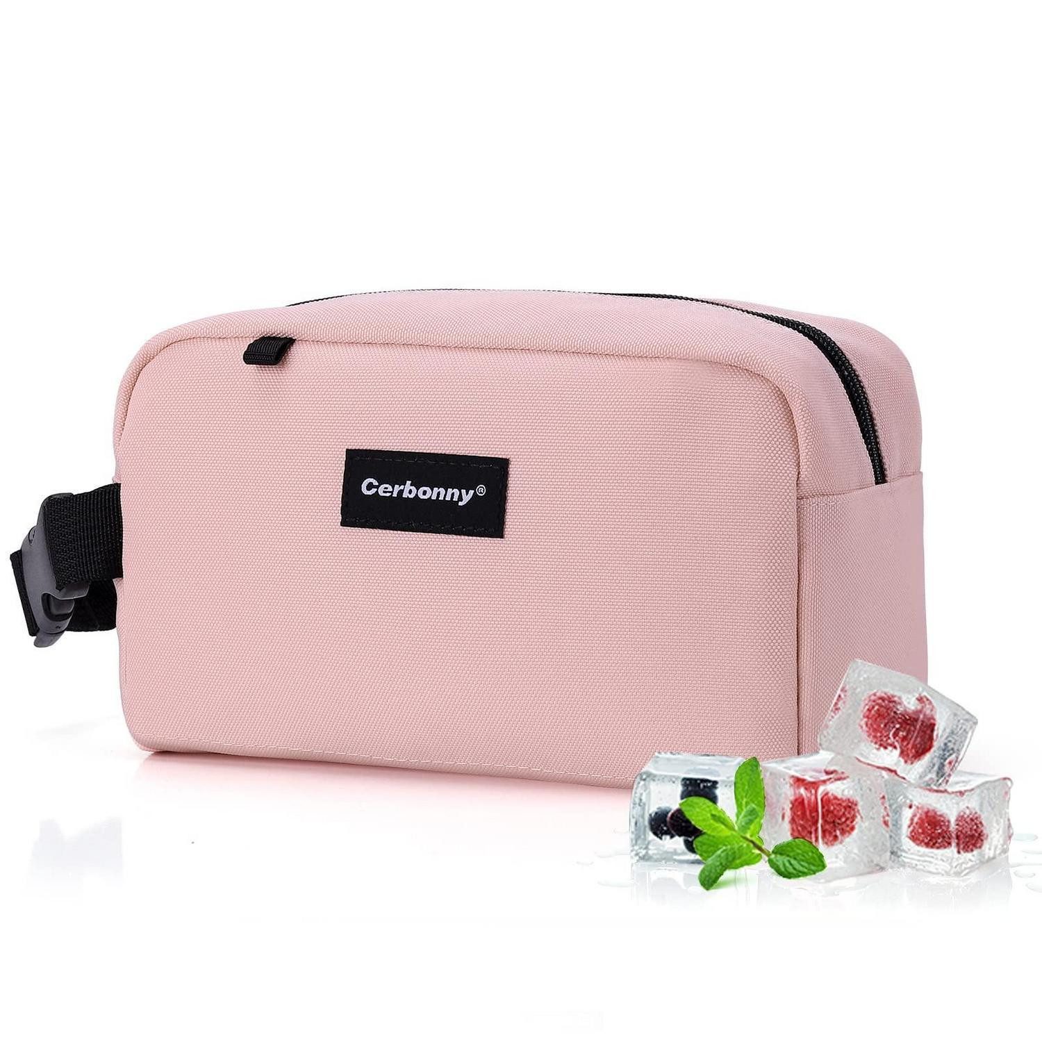 LuxusKollektion Kühltasche Lunchtasche gefrierbar Snacktasche Kühltasche Kühlakkus Pink 1