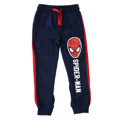 MARVEL Jogginghose Spiderman Kinder Jungen Hose Gr. 104 bis 134, Rot oder Blau