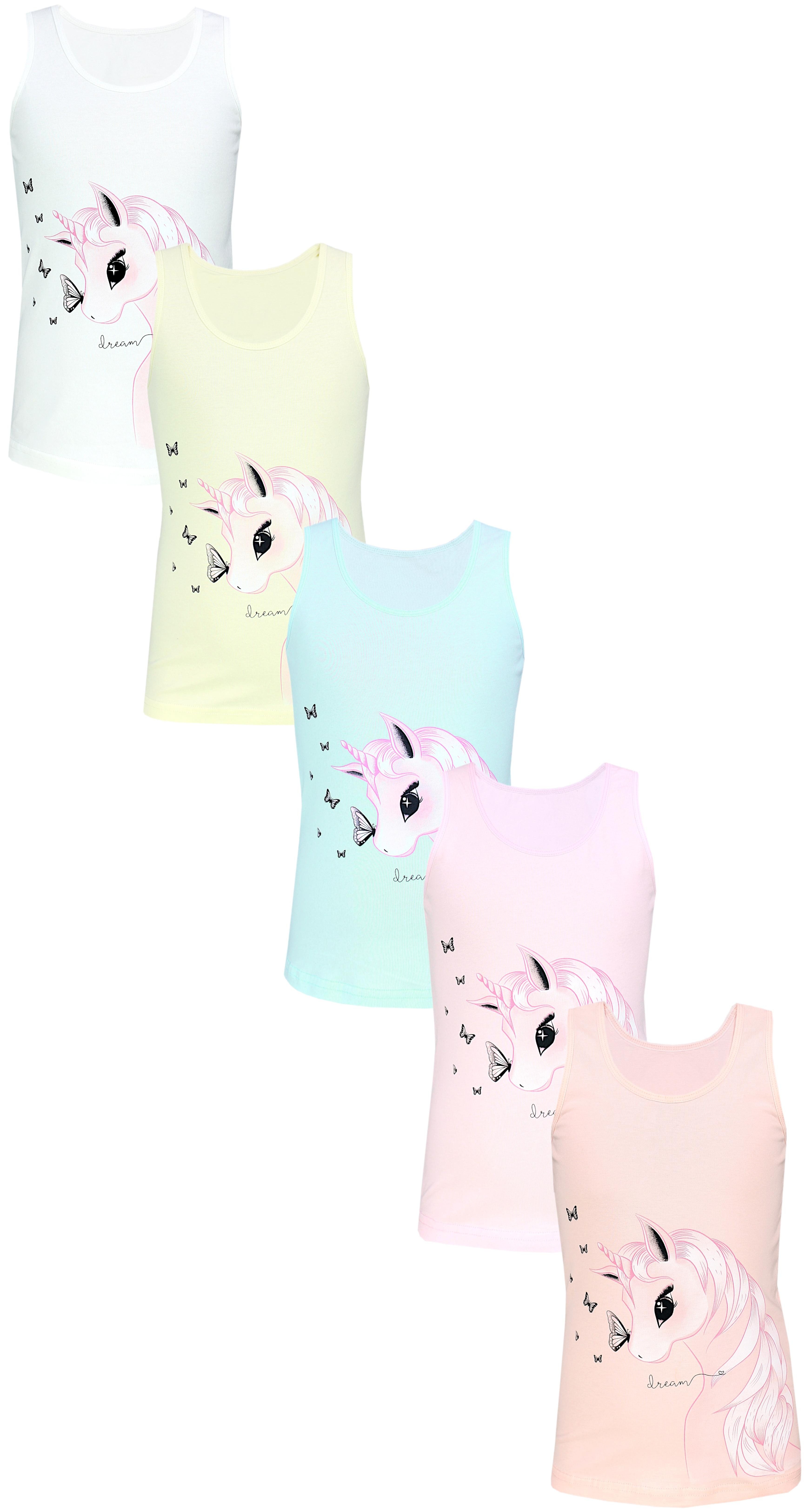 TupTam Unterhemd TupTam Mädchen Baumwolle Unterhemd 5er Pack Tank Top Ärmellos Kinder