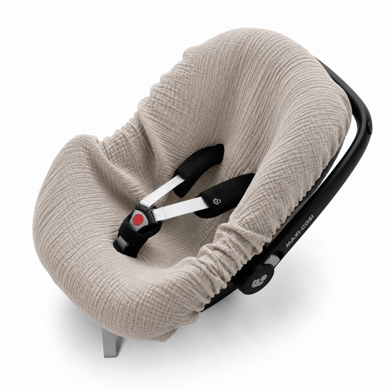 BABEES Kindersitzbezug BEZUG Babyschale Sommer Sommerbezug 100% Musselin Baumwolle, Universal Schonbezug Babyschalenbezug 3-Punkt Gurt