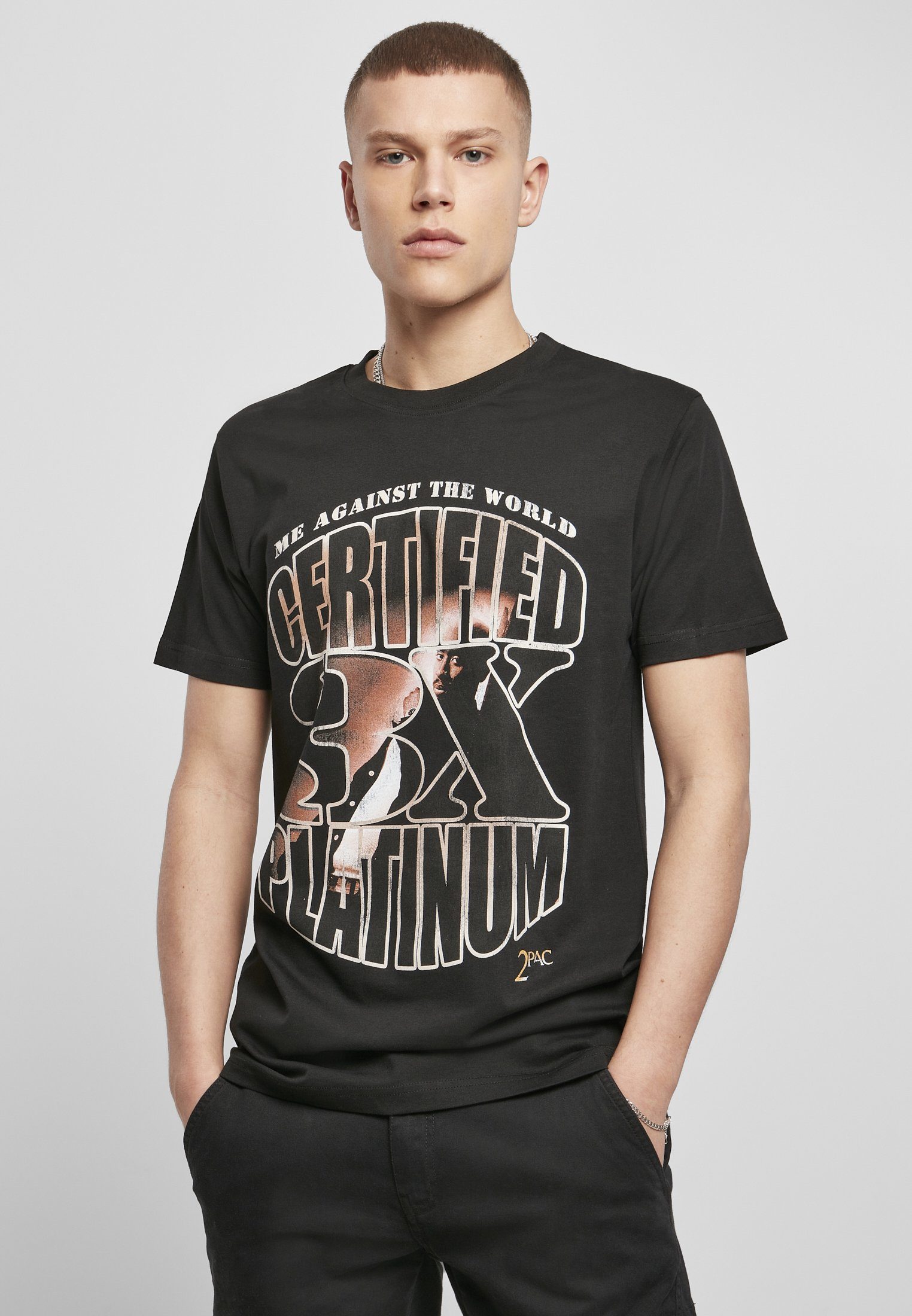 Mister Tee MisterTee Kurzarmshirt Herren Tupac Me Against the World Platinium Tee (1-tlg)