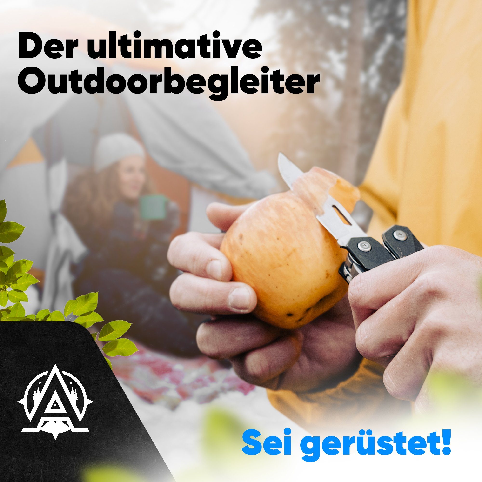 AVENTURIS Multitool T21 aus Edelstahl mit 21 Funktionen! Perfekt fürs Wandern und Campen, Edelstahl