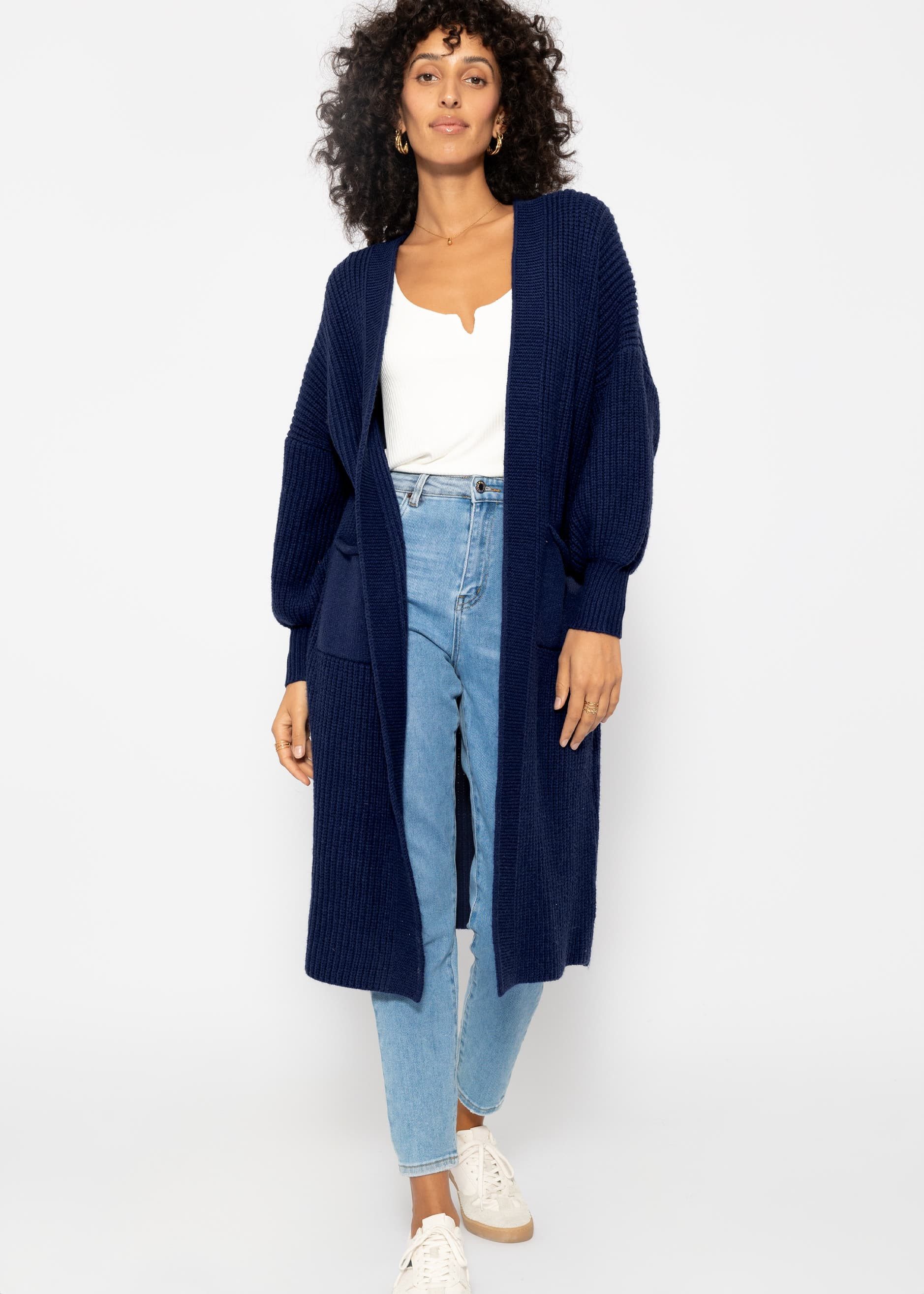 SASSYCLASSY Cardigan Oversize Strickjacke Damen lang günstig online kaufen