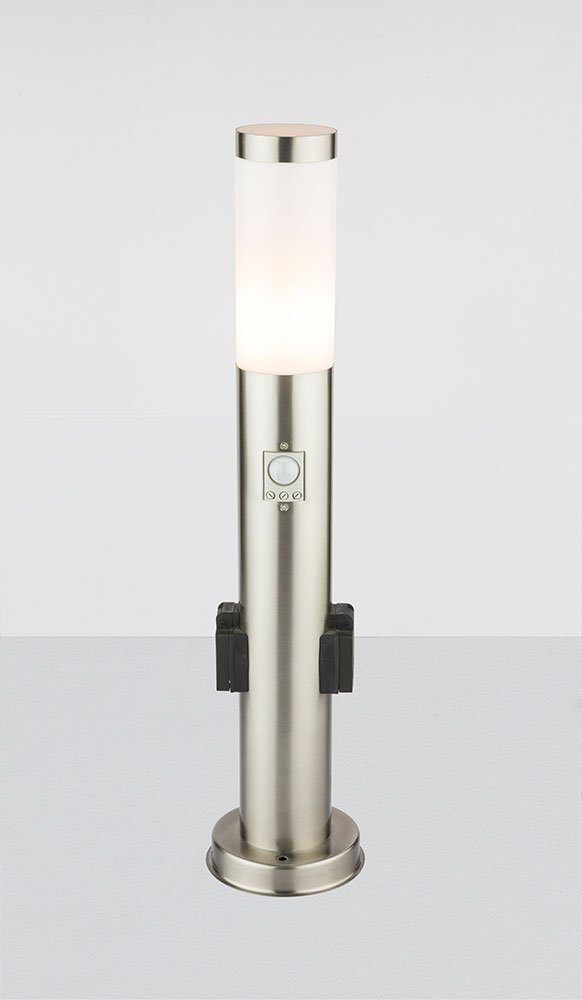 Außen-Stehlampe, Steckdosen etc-shop Außen Warmweiß, Edelstahl LED Leuchtmittel Lampe Fernbedienung inklusive, Leuchte Steh Farbwechsel,