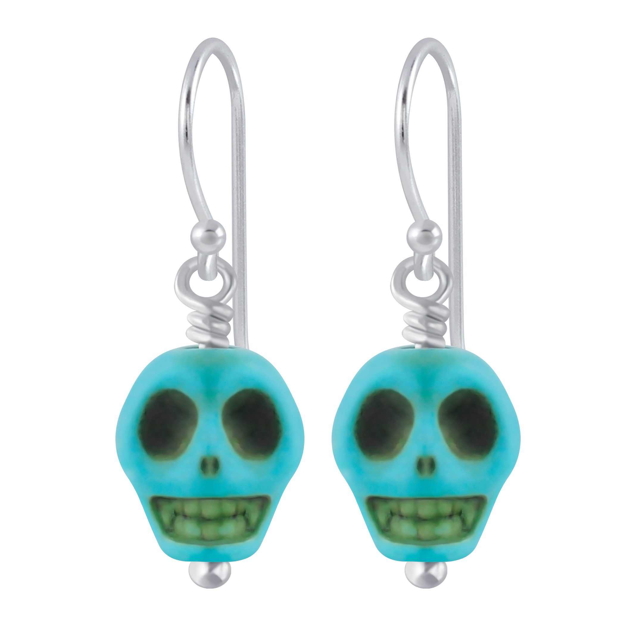 Ohrring-Set Ohrhänger Skull türkis aus 925 Silber Damen