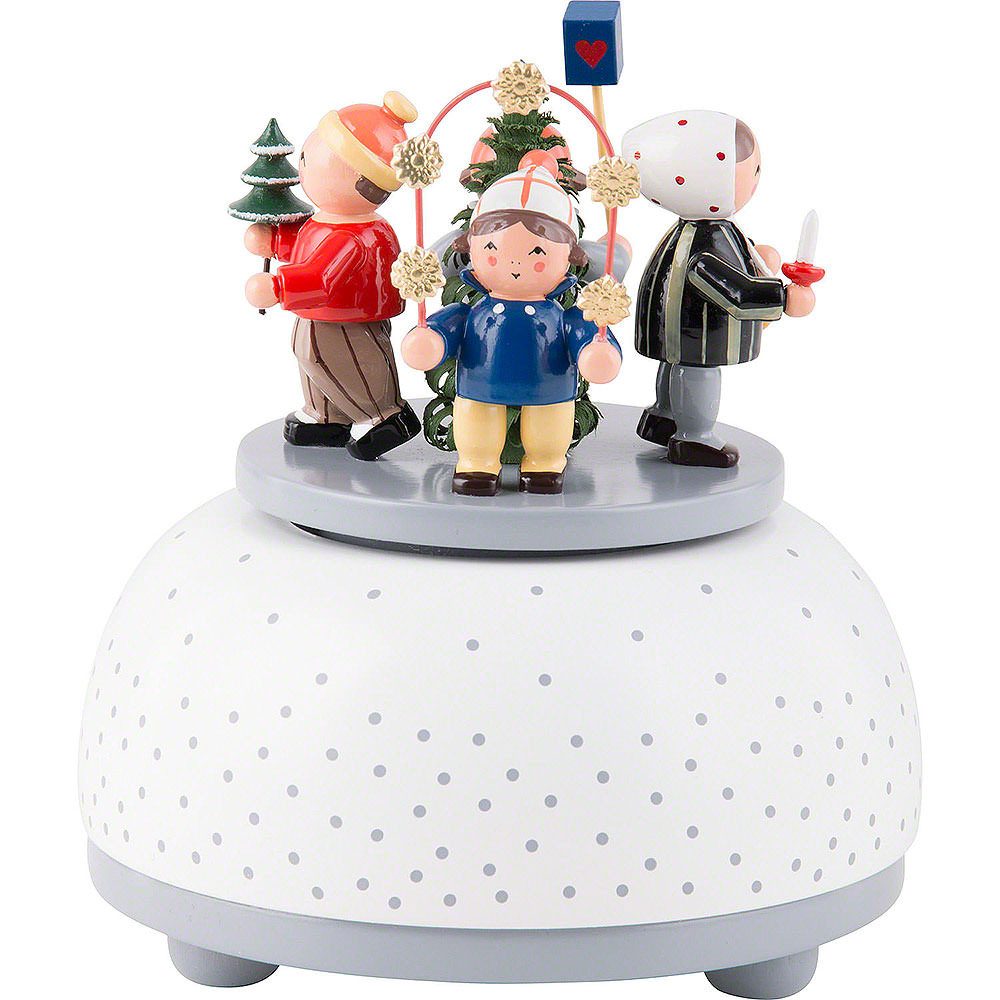 KWO Kunstgewerbe Werkstätten Dekofigur Spieldose Winterkinder (12cm) von KWO