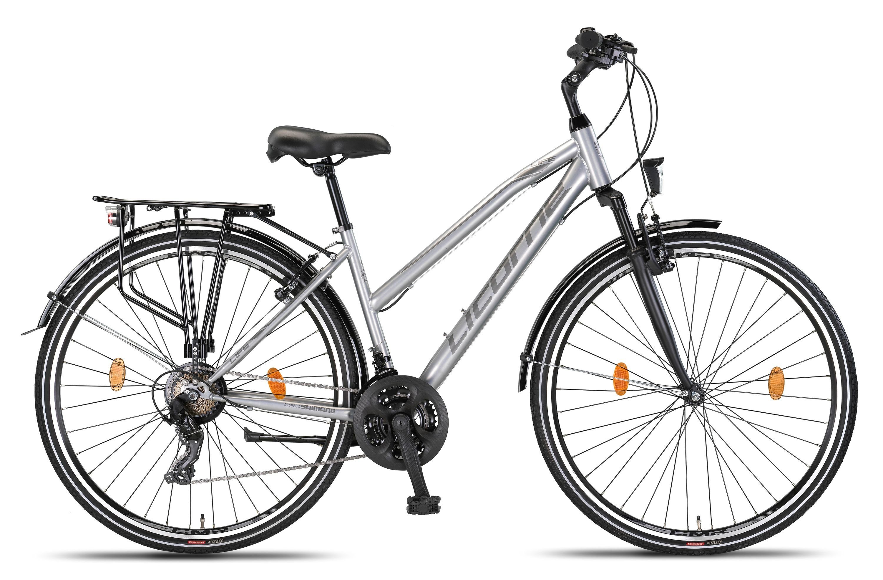 Licorne Bike L-V-ATB Zoll, 28 Trekking 21 Bike Gang Grau/Schwarz Licorne Bike Premium Trekkingrad in