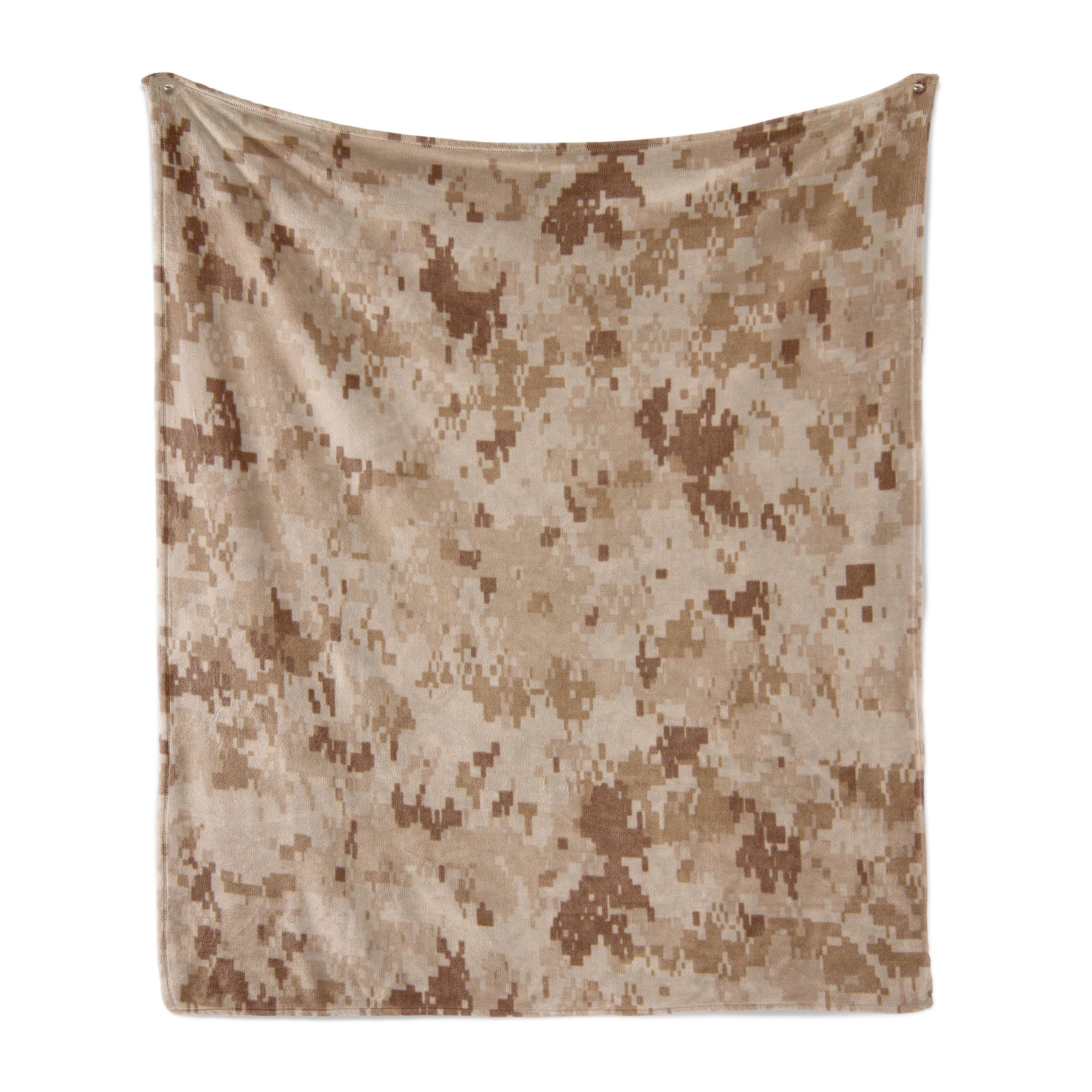 Wohndecke Gemütlicher Plüsch für den Innen- und Außenbereich, Abakuhaus, Braun Wüste Marpat Camo Motiv