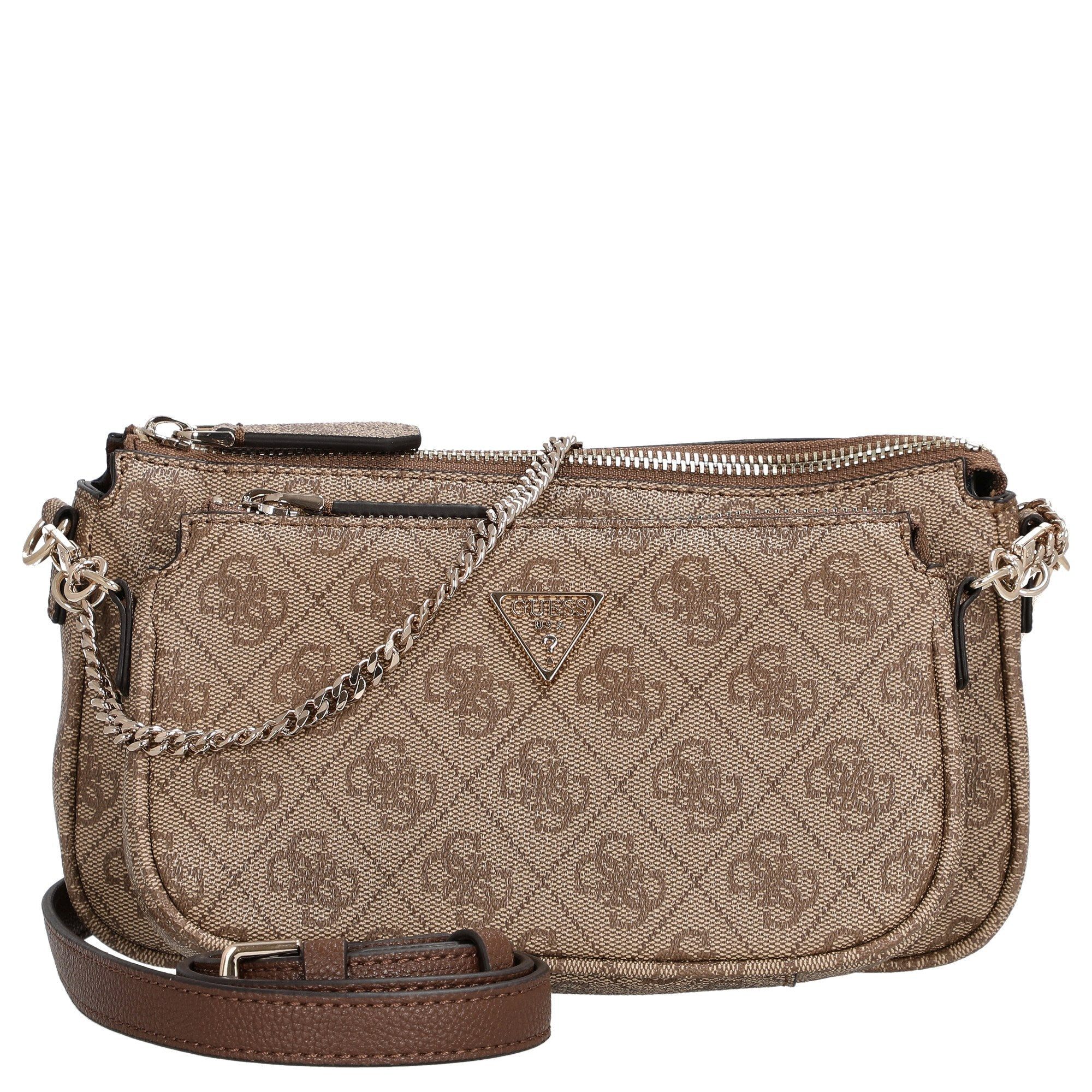 Guess Umhängetasche Noelle II DBL - Umhängetasche 24 cm (latte logo/brown) günstig online kaufen
