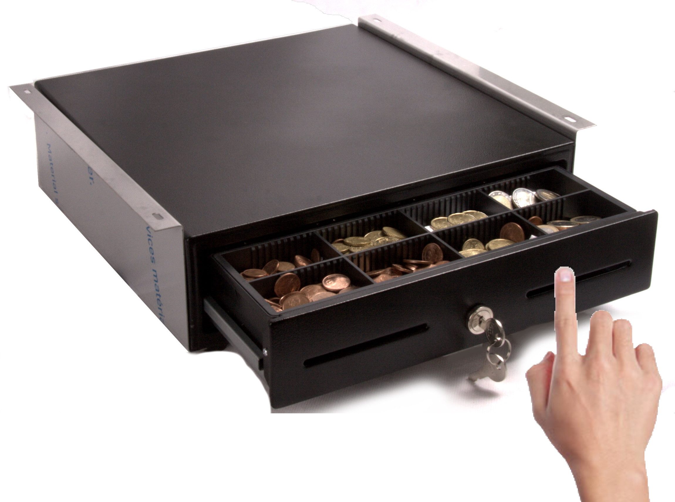 BlitzKasse Geldkassette Touch-Kassenlade iQCash350TU 35x40x10cm mit Untertischhalterung