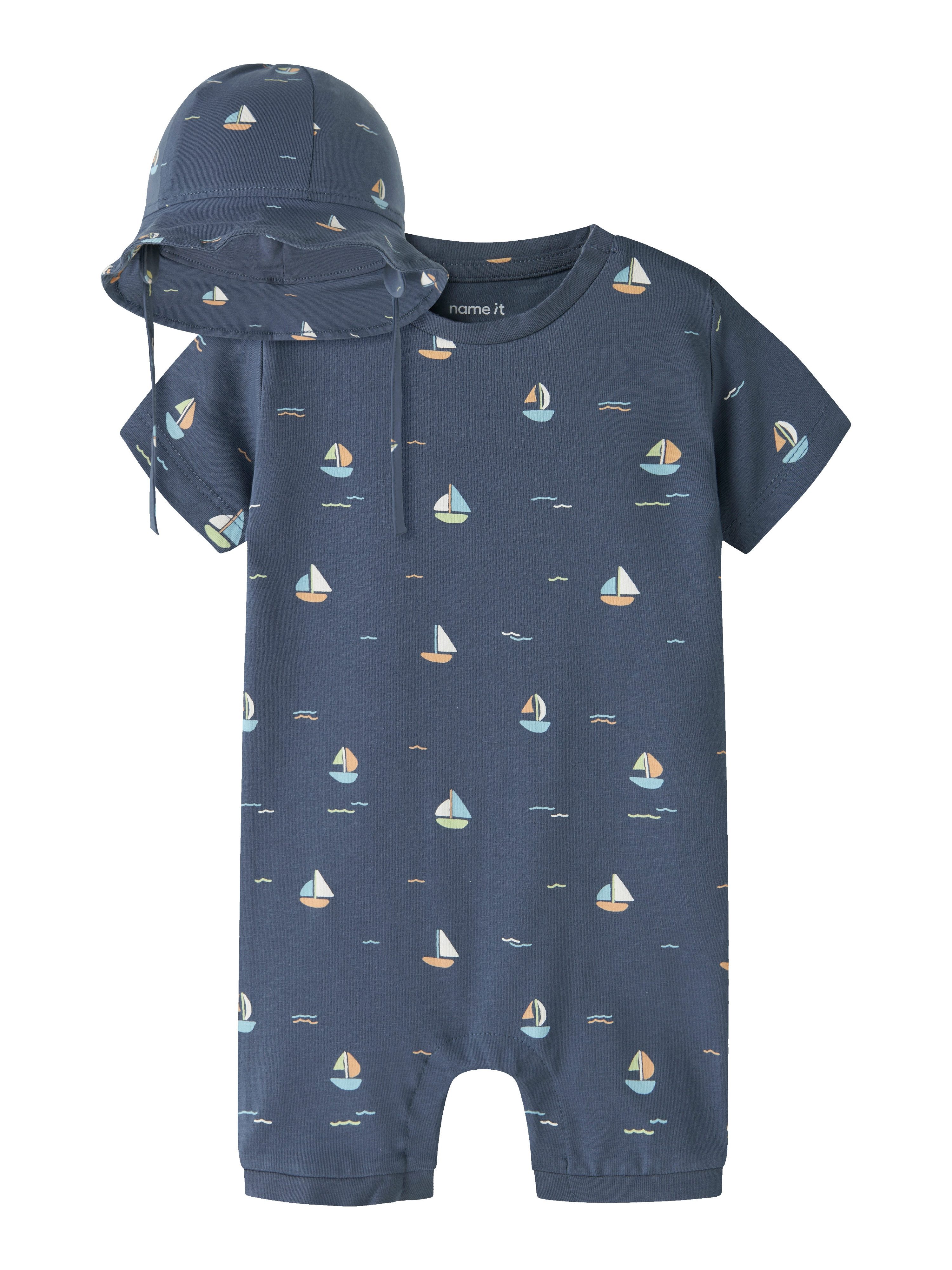 Name It Overall NBMVROELS SUNSUIT BOX SET (Set, 2-tlg) mit süßer Mütze