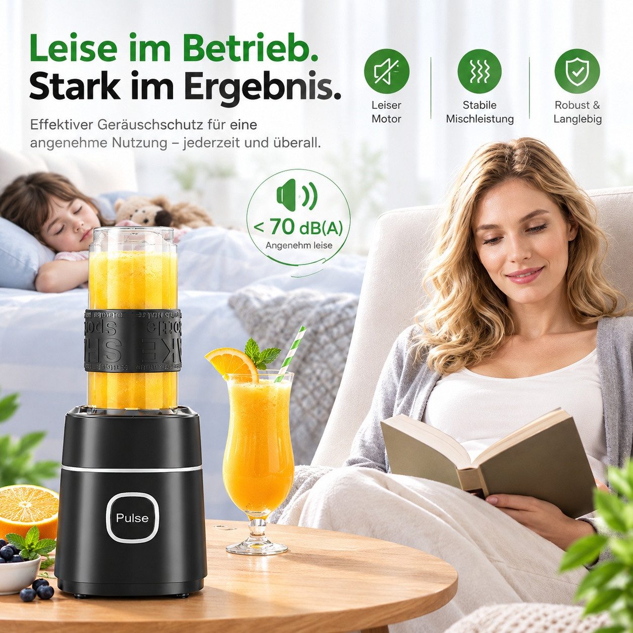 Fofile Standmixer Smoothie Maker 500W Mini Mixer mit 2x570ml Tritan BPA Freier Flasche, 500 W, Tragbarer Edelstahl Blender, 4 Blatt, leicht zu reinigen, 22.000  – Bild 3 von 5