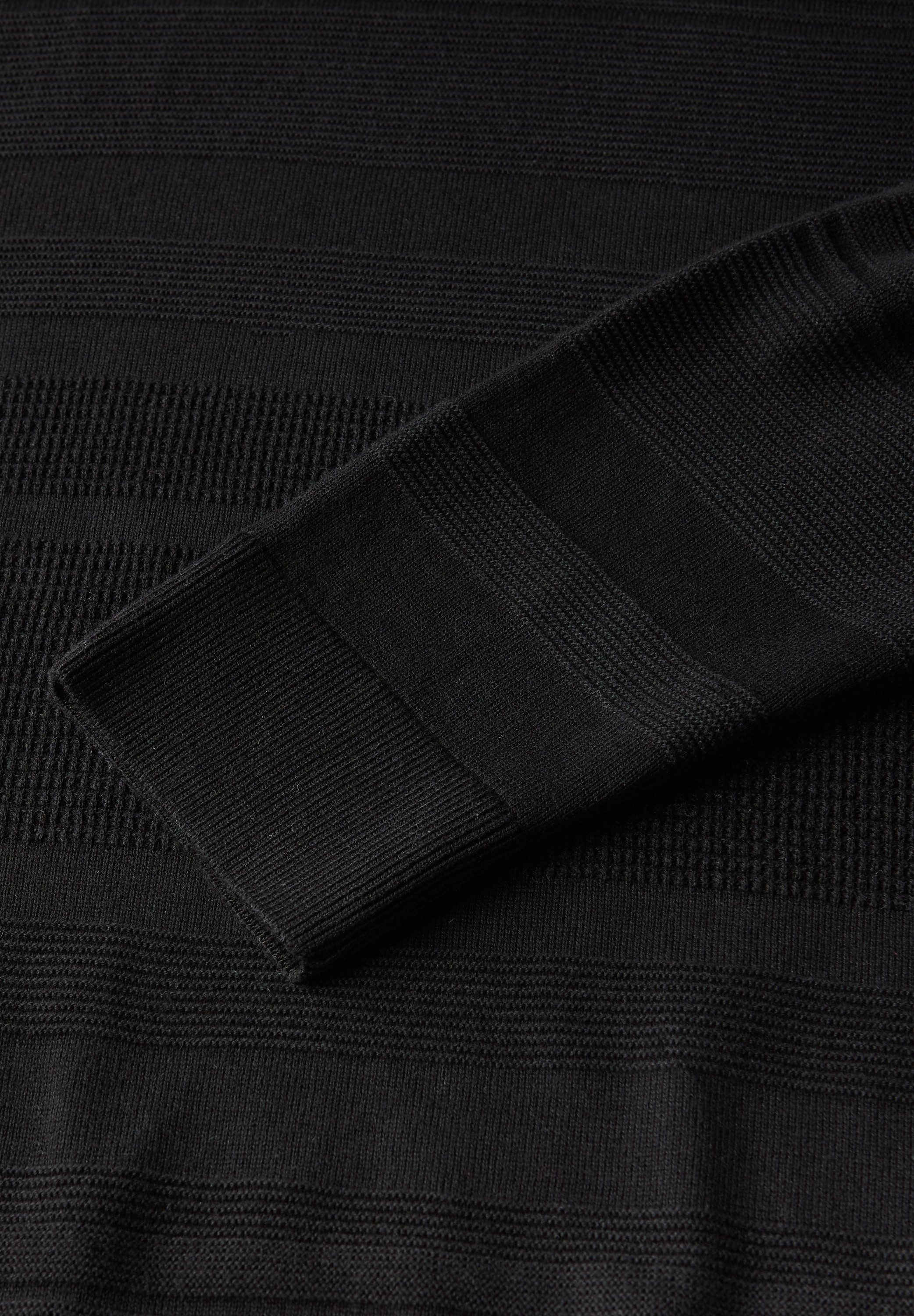 STREET ONE MEN Rundhalspullover aus reiner Baumwolle