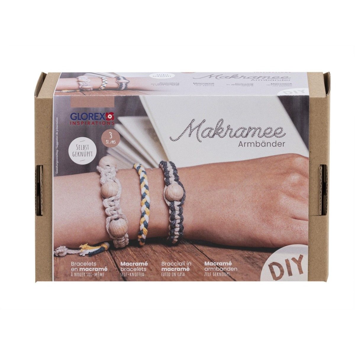 Glorex Hängedekoration GLOREX Bastelset Makramee Armbänder